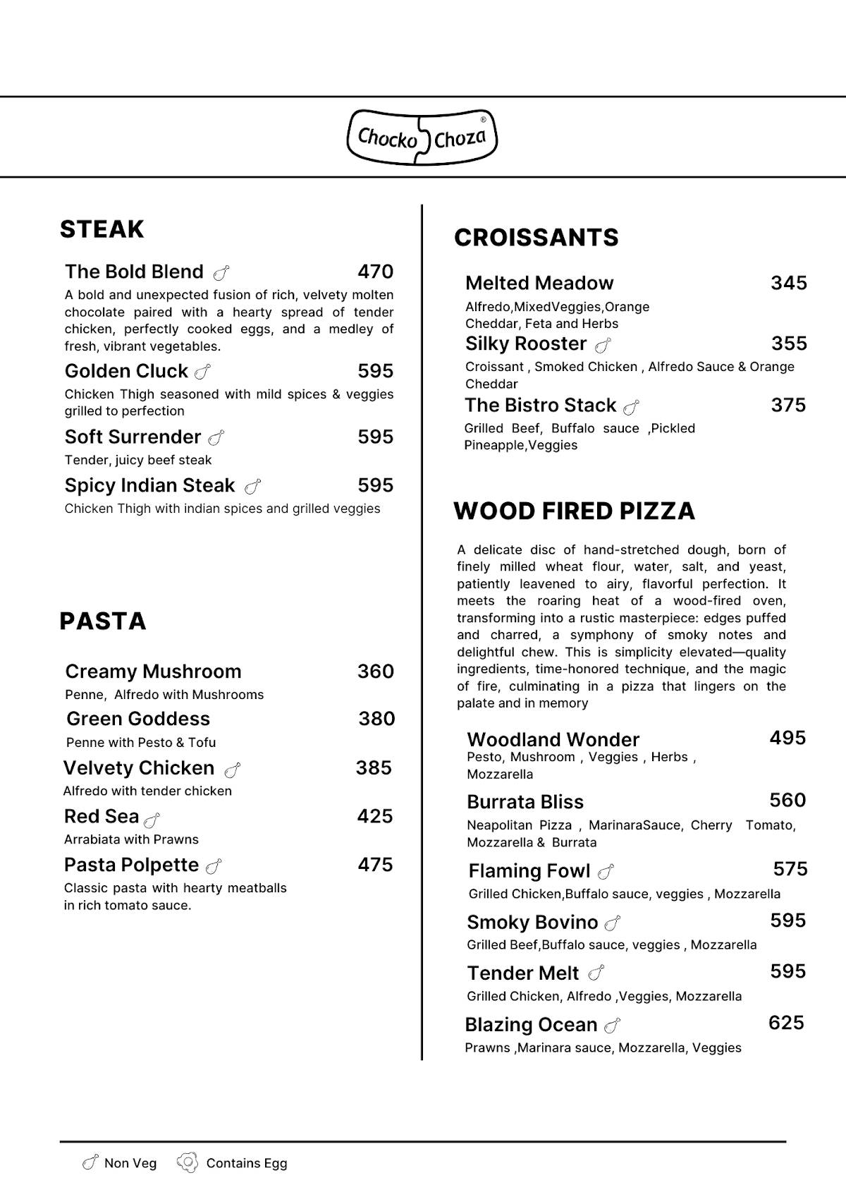 Chocko Choza - Racecourse menu