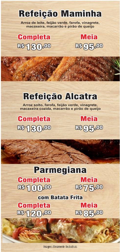 Churrascaria e Pizzaria Arnaldo Oliveira Morro Branco cardápio