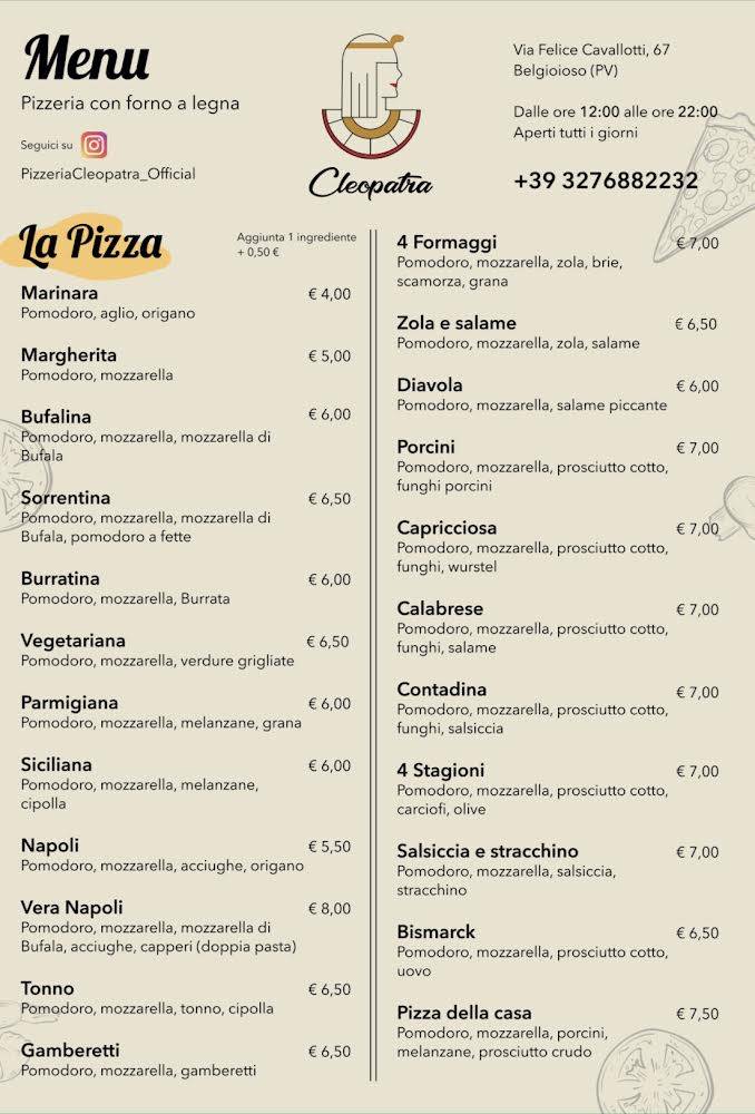 Menu di Cleopatra 