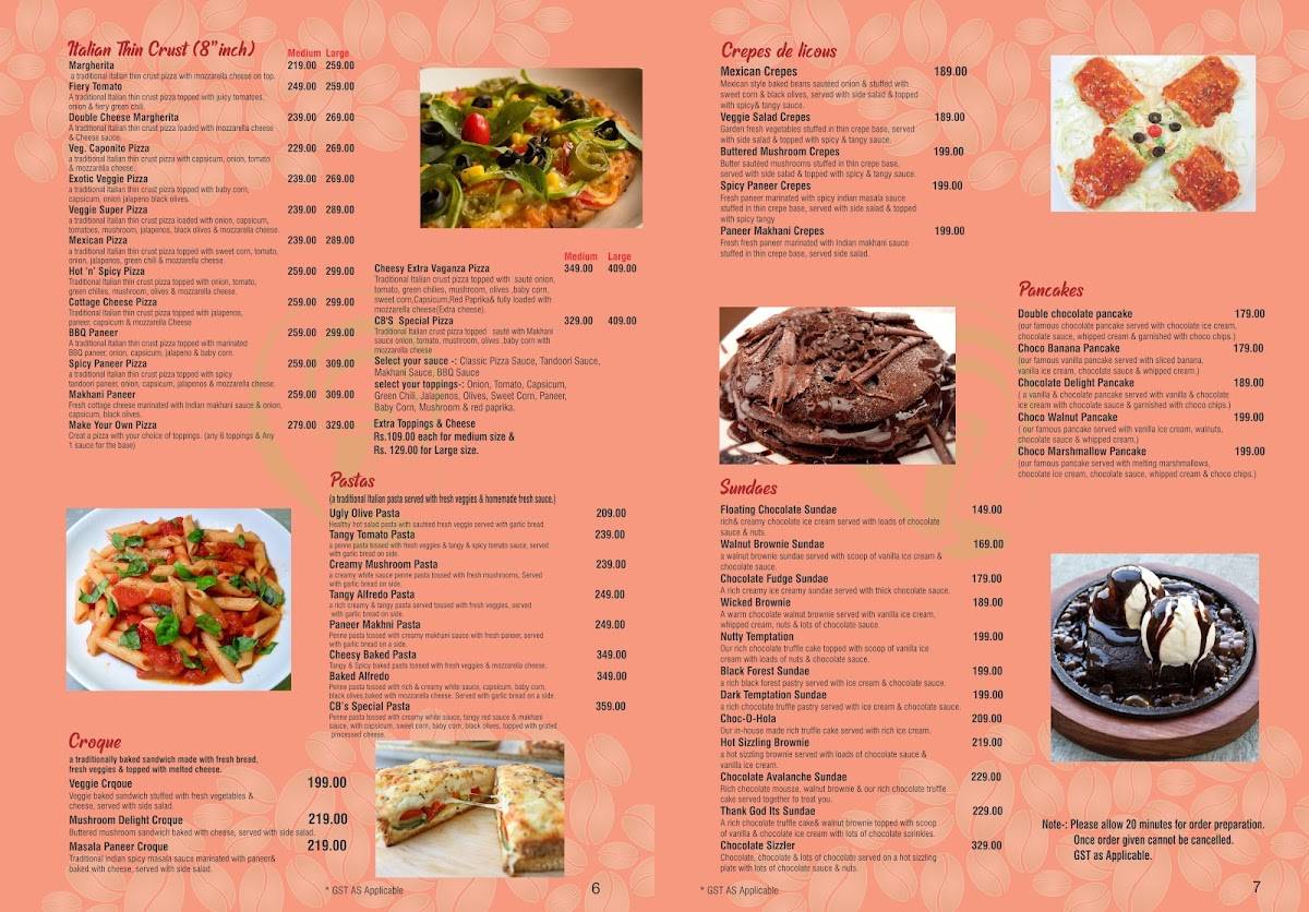 Coffee Break menu