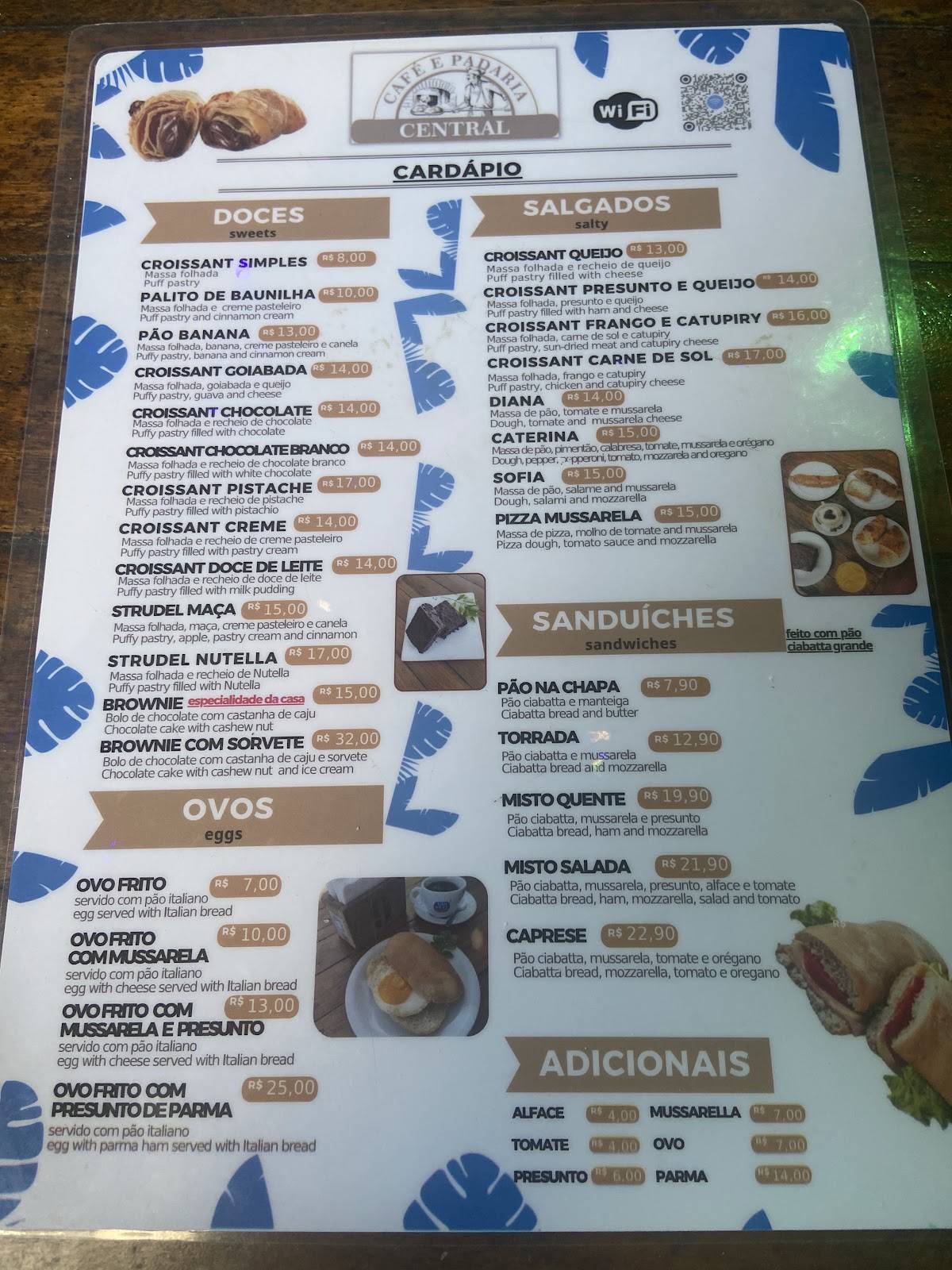 Café e Padaria Central cardápio