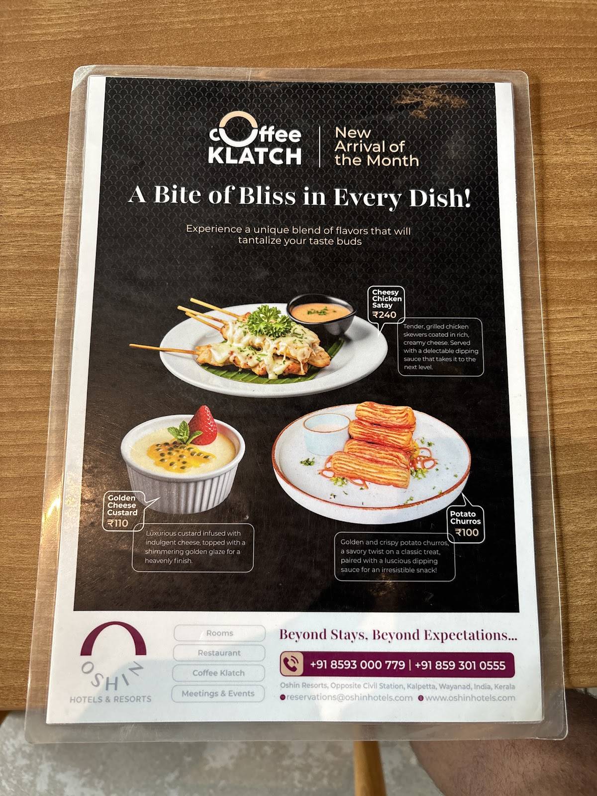 Coffee Klatch menu