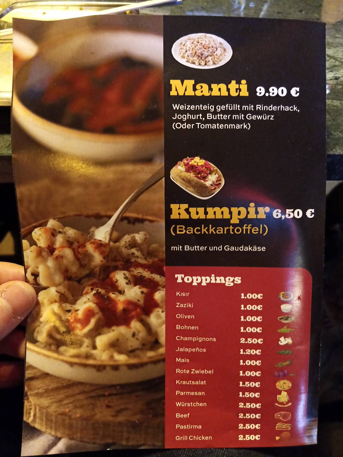 Menu de EtManus Burger