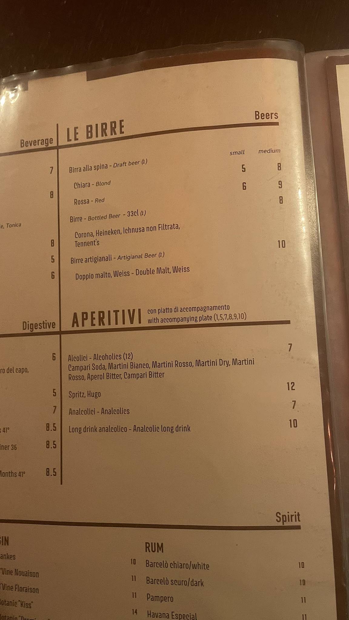 Menu di Caffè Duomo 