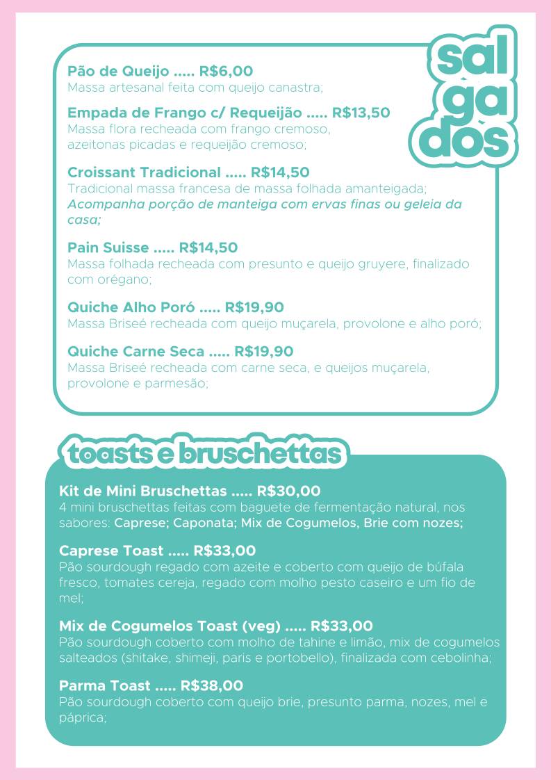 Conc Doces & Café - Rebouças cardápio