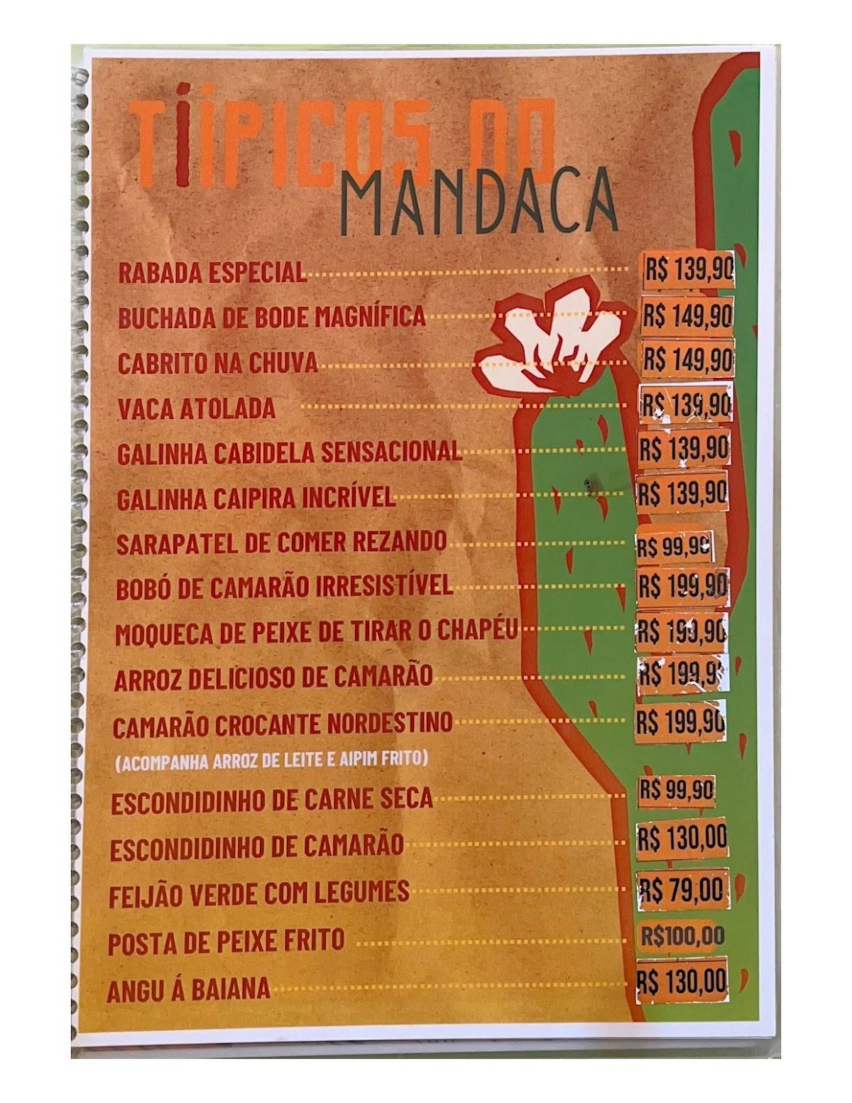Conexão Mandacaru cardápio