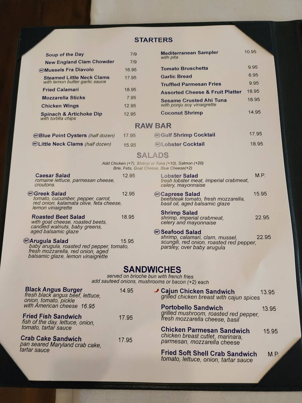 Menu at Restaurant & Marina, Piermont