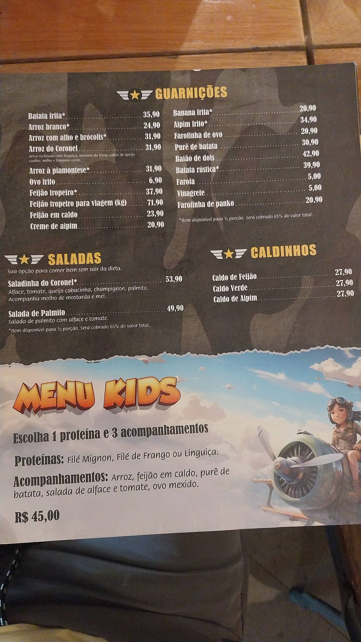 Coronel Picanha cardápio
