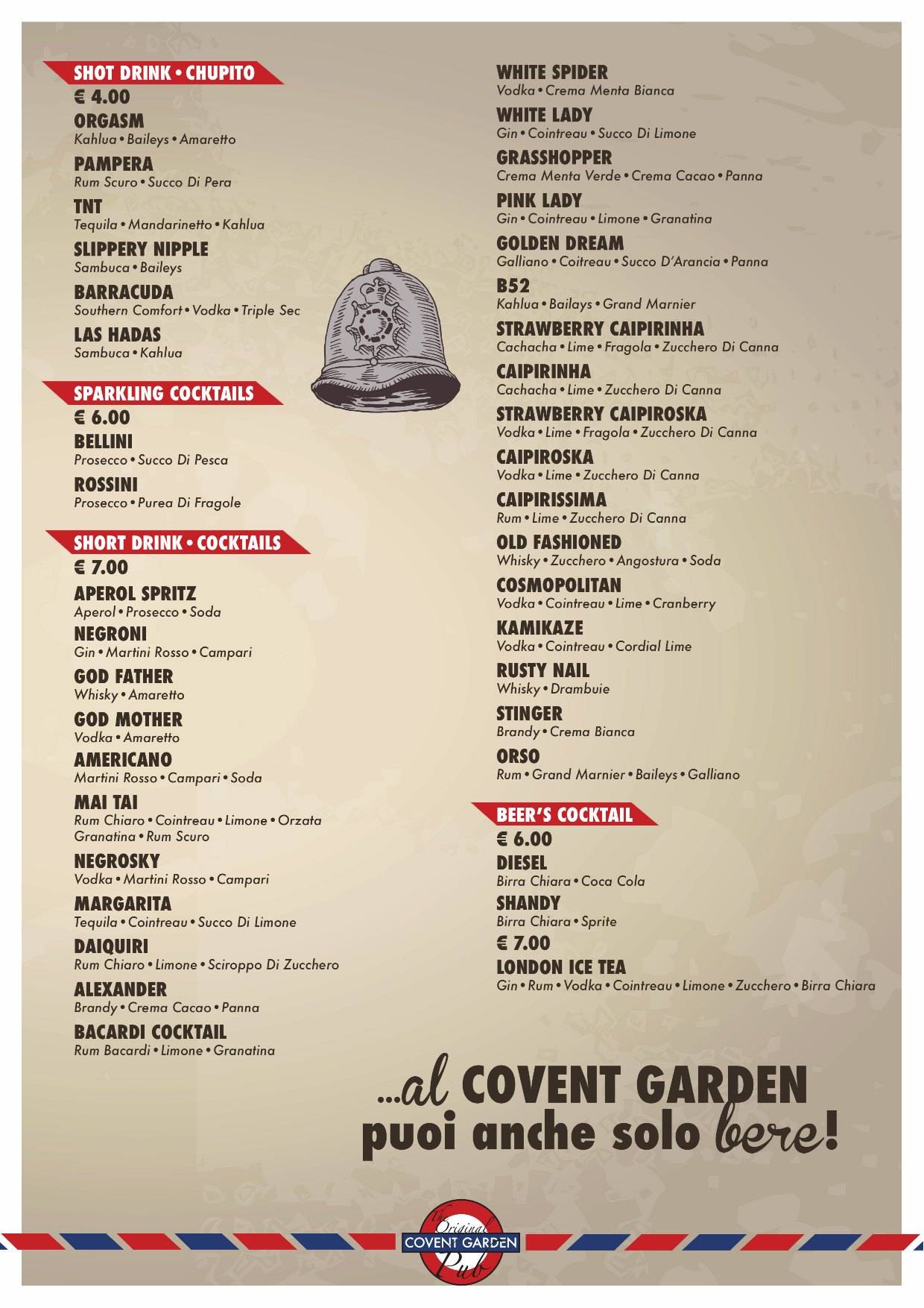 Menu di Covent Garden Pub 