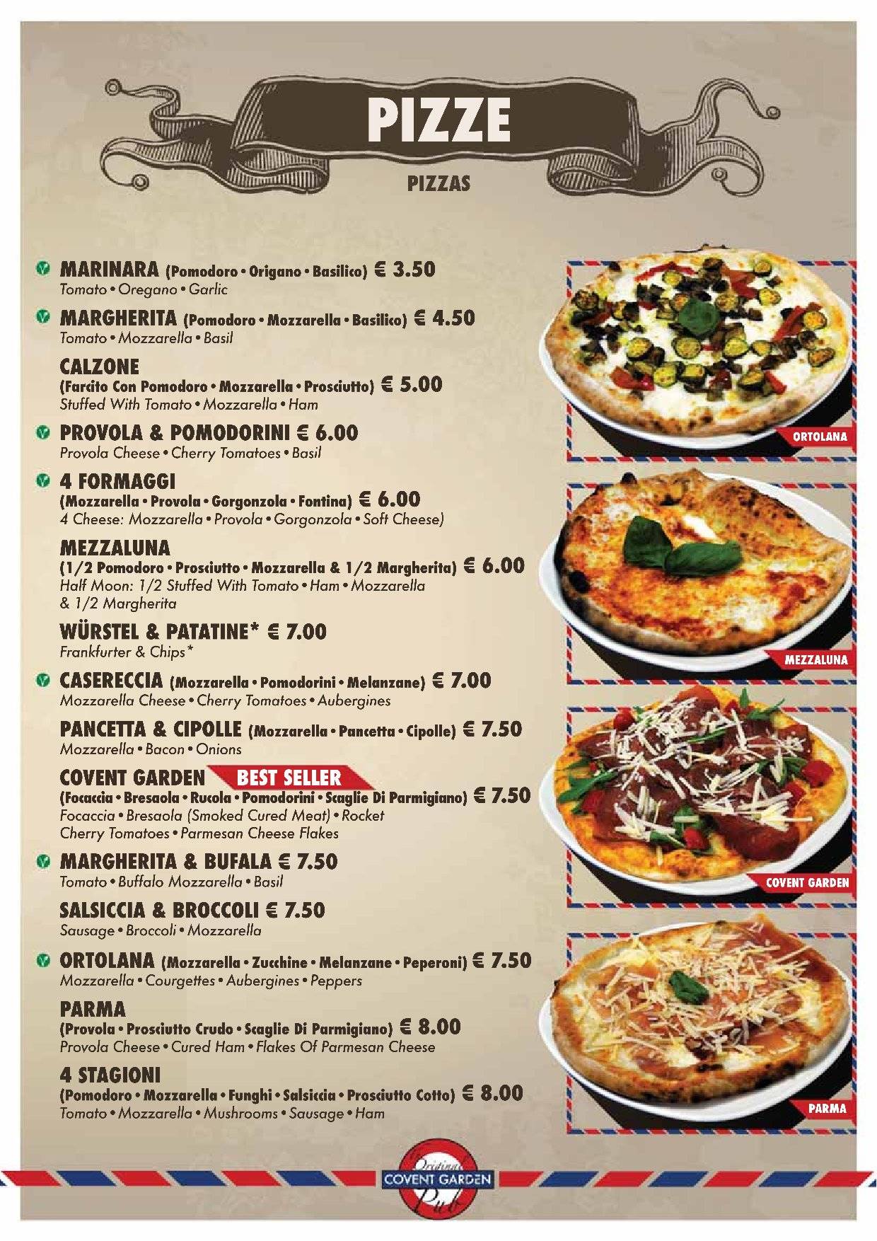 Menu di Covent Garden Pub 