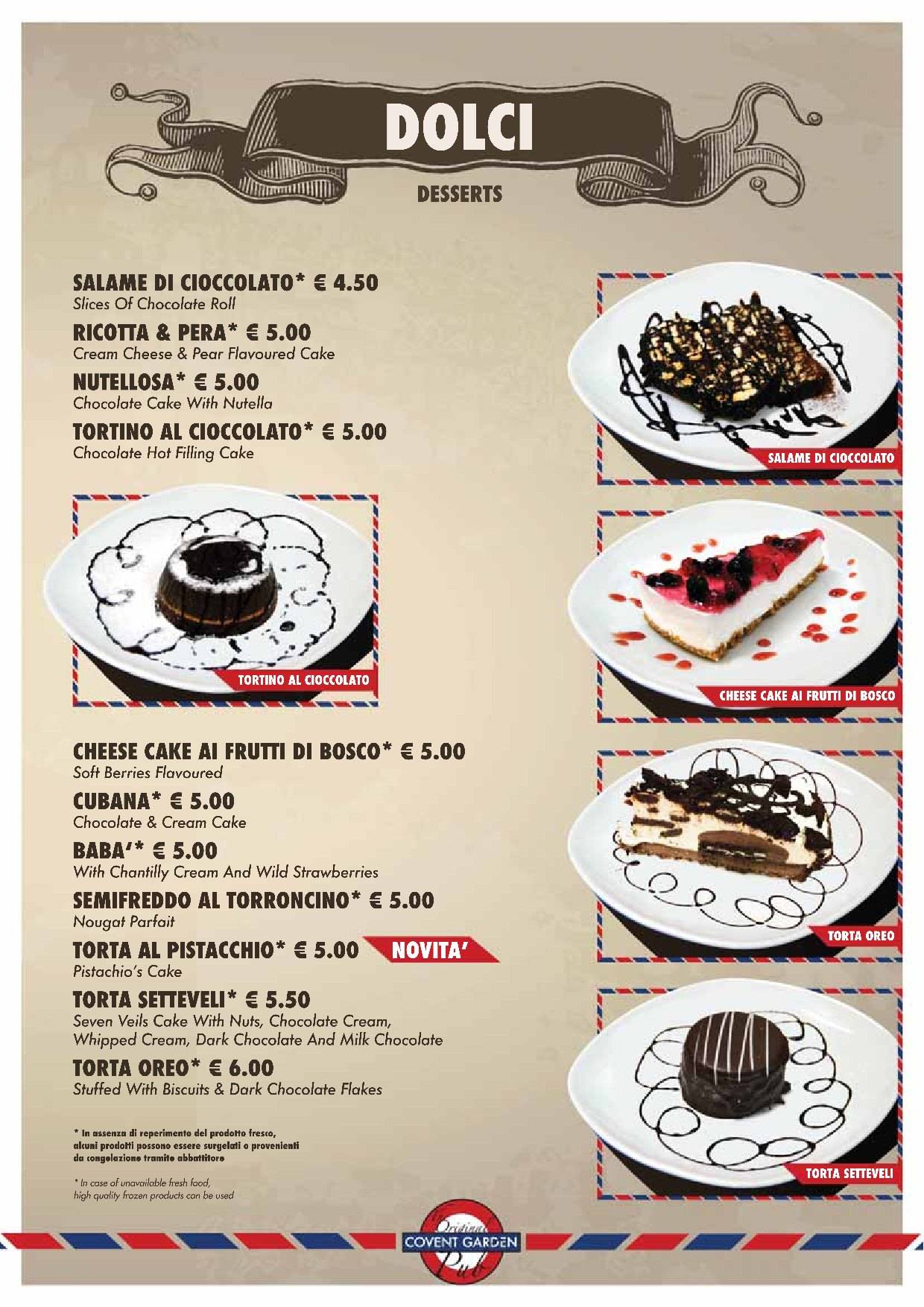 Menu di Covent Garden Pub 