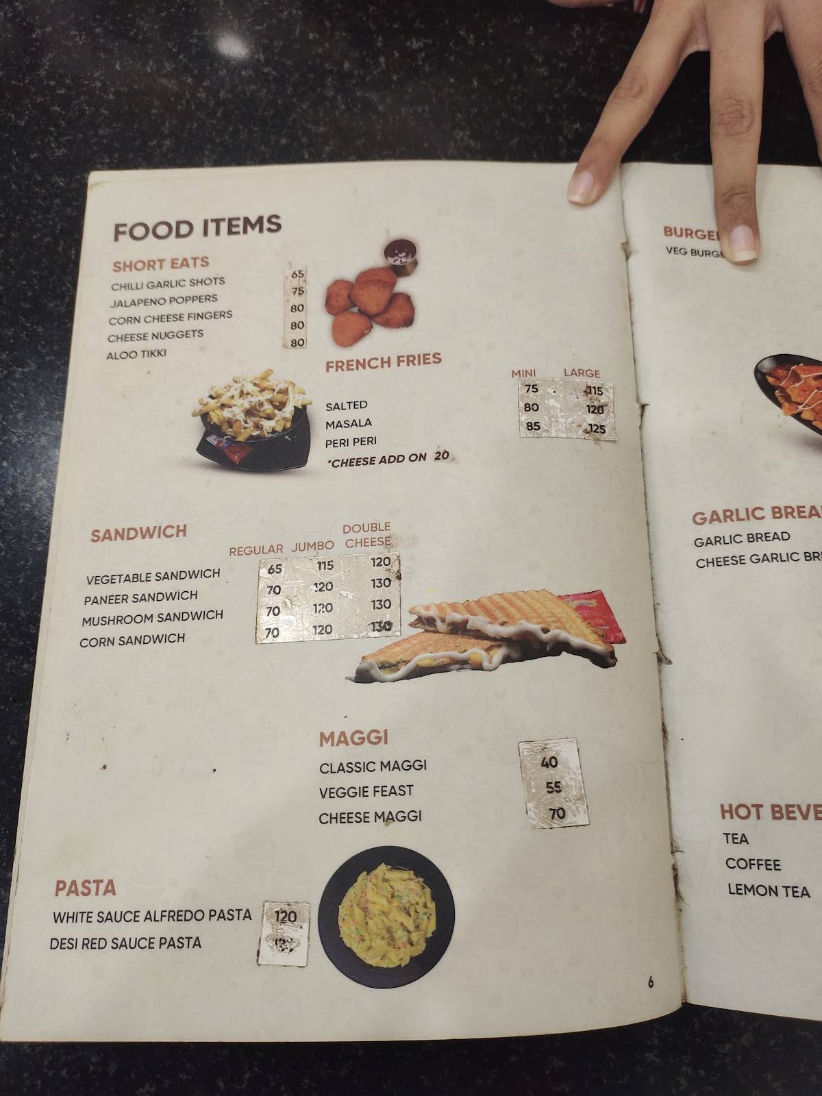 Cream Hub menu