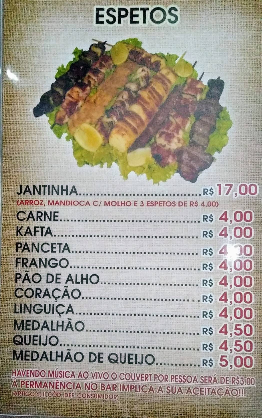 Cuca Fresca cardápio