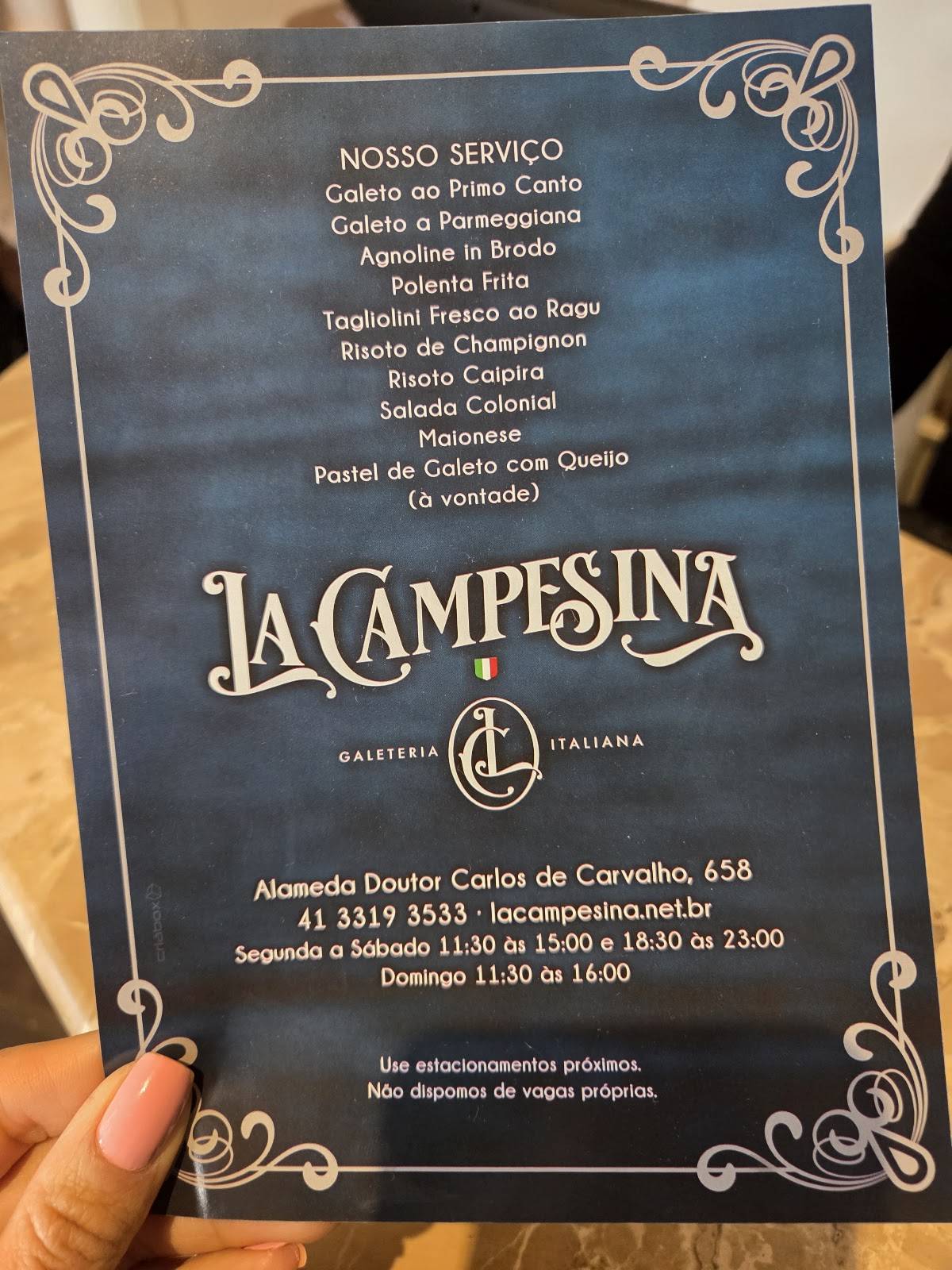 La Campesina Galeteria Italiana cardápio
