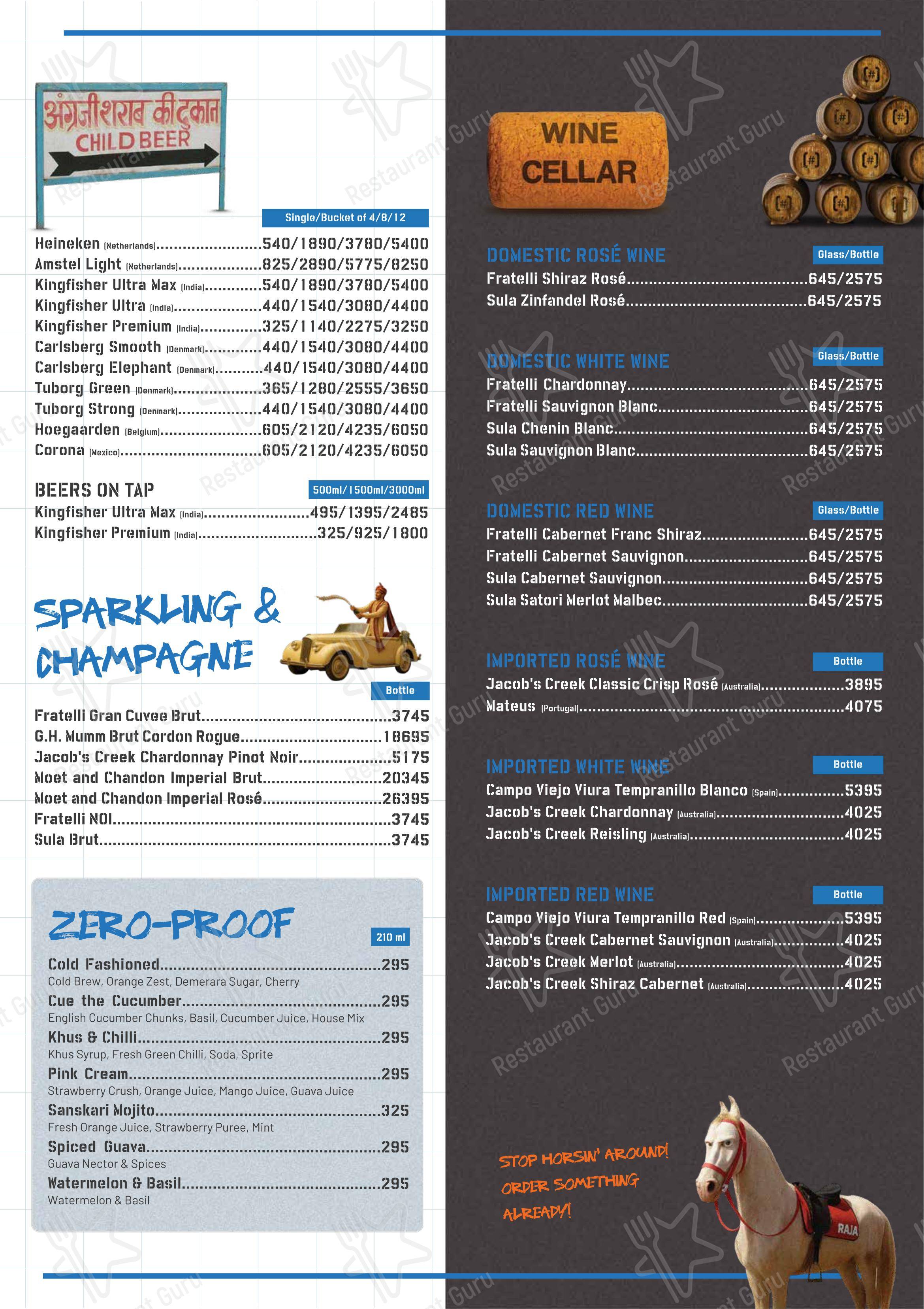 Menu for Cyber Hub Social in Gurugram