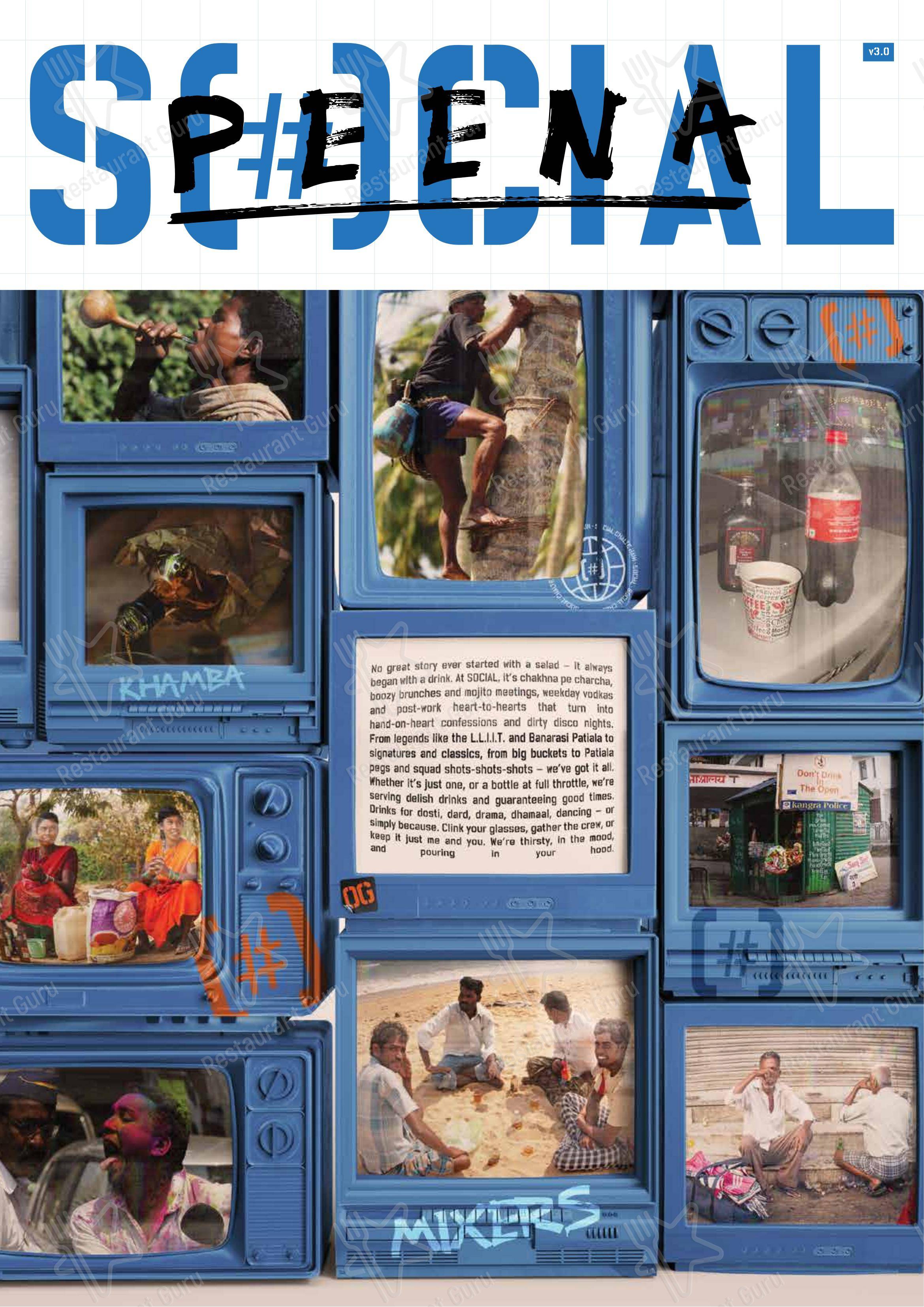 Menu for Cyber Hub Social in Gurugram