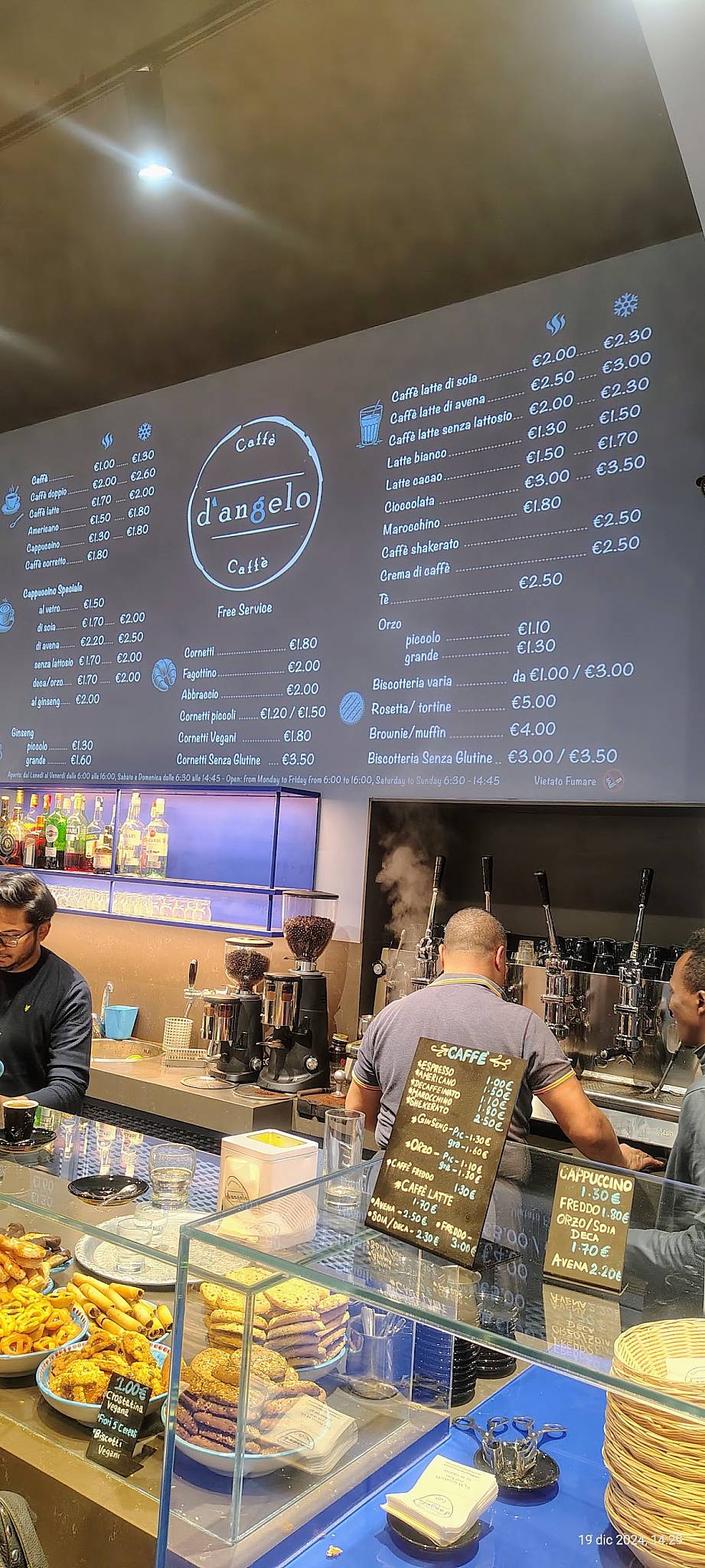 Menu di D’Angelo Caffè sq.Repubblica 