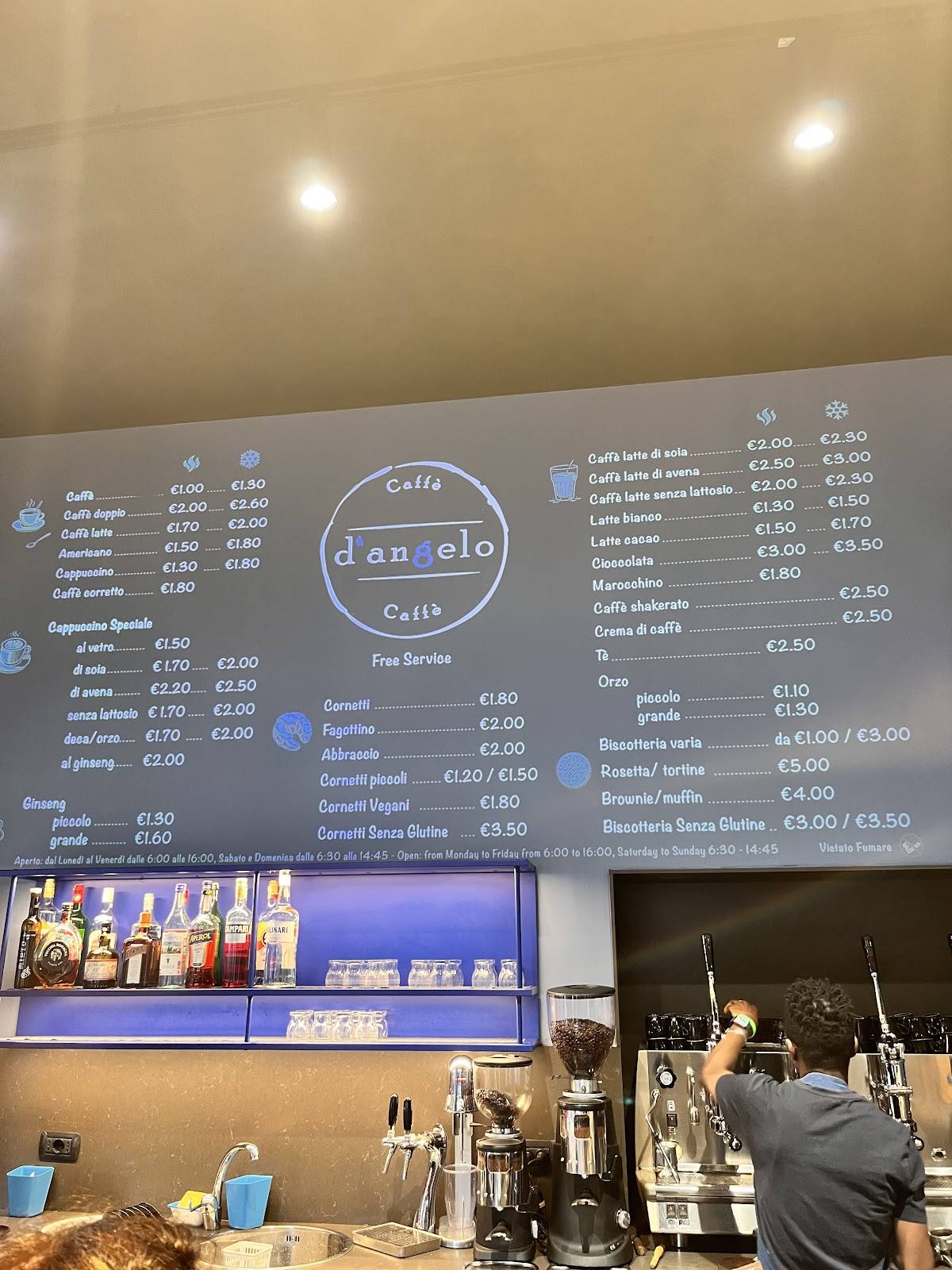 Menu di D’Angelo Caffè sq.Repubblica 