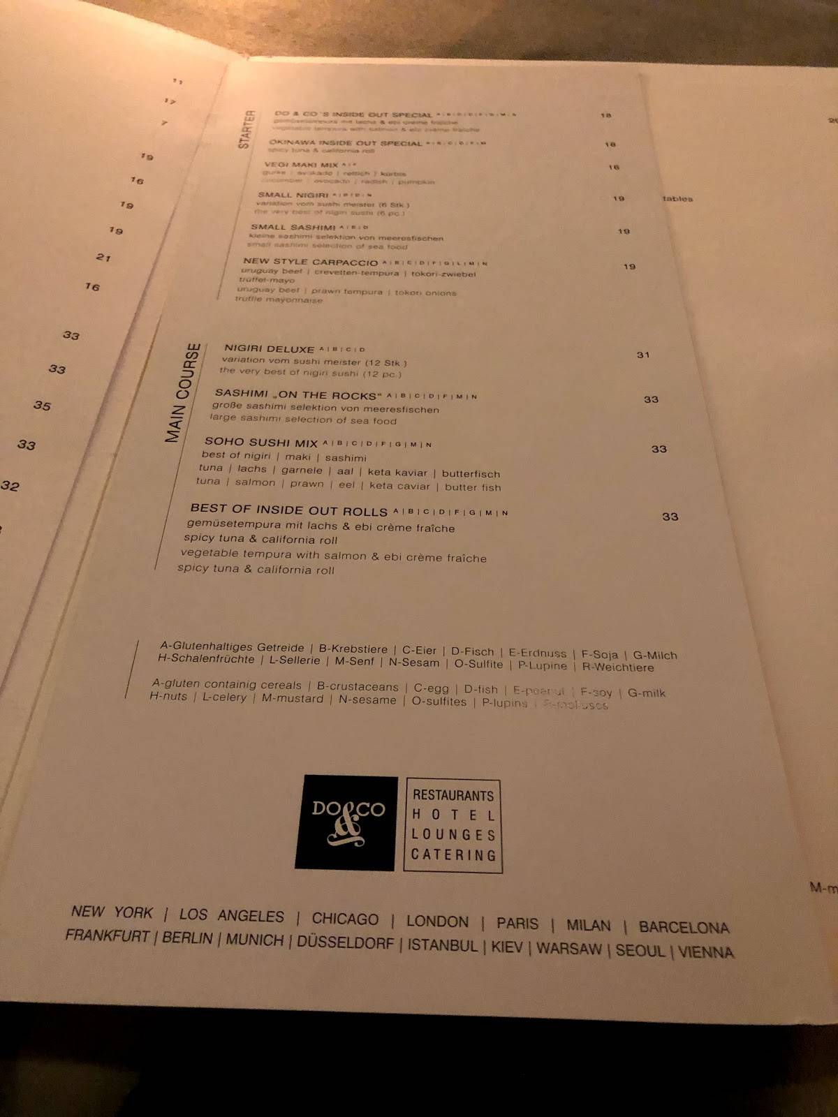 Speisekarte von DO & CO Restaurant Stephansplatz, Wien