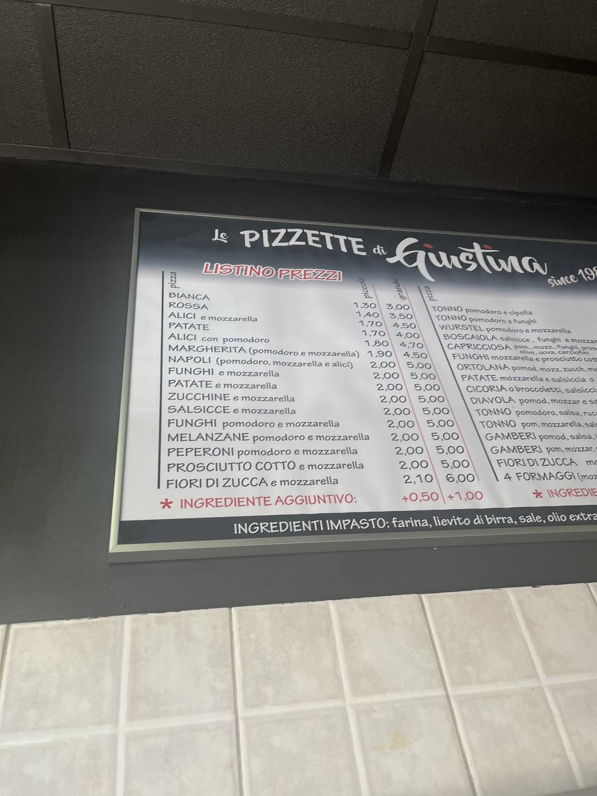 Menu di Giustina 