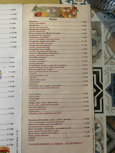 Menu di Da Nello take away trattoria pizzeria 