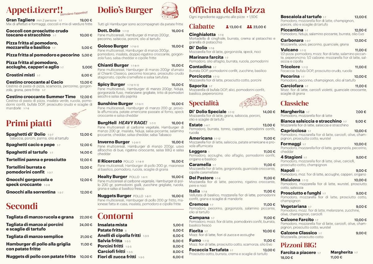 Menu di Da i' Dolio 