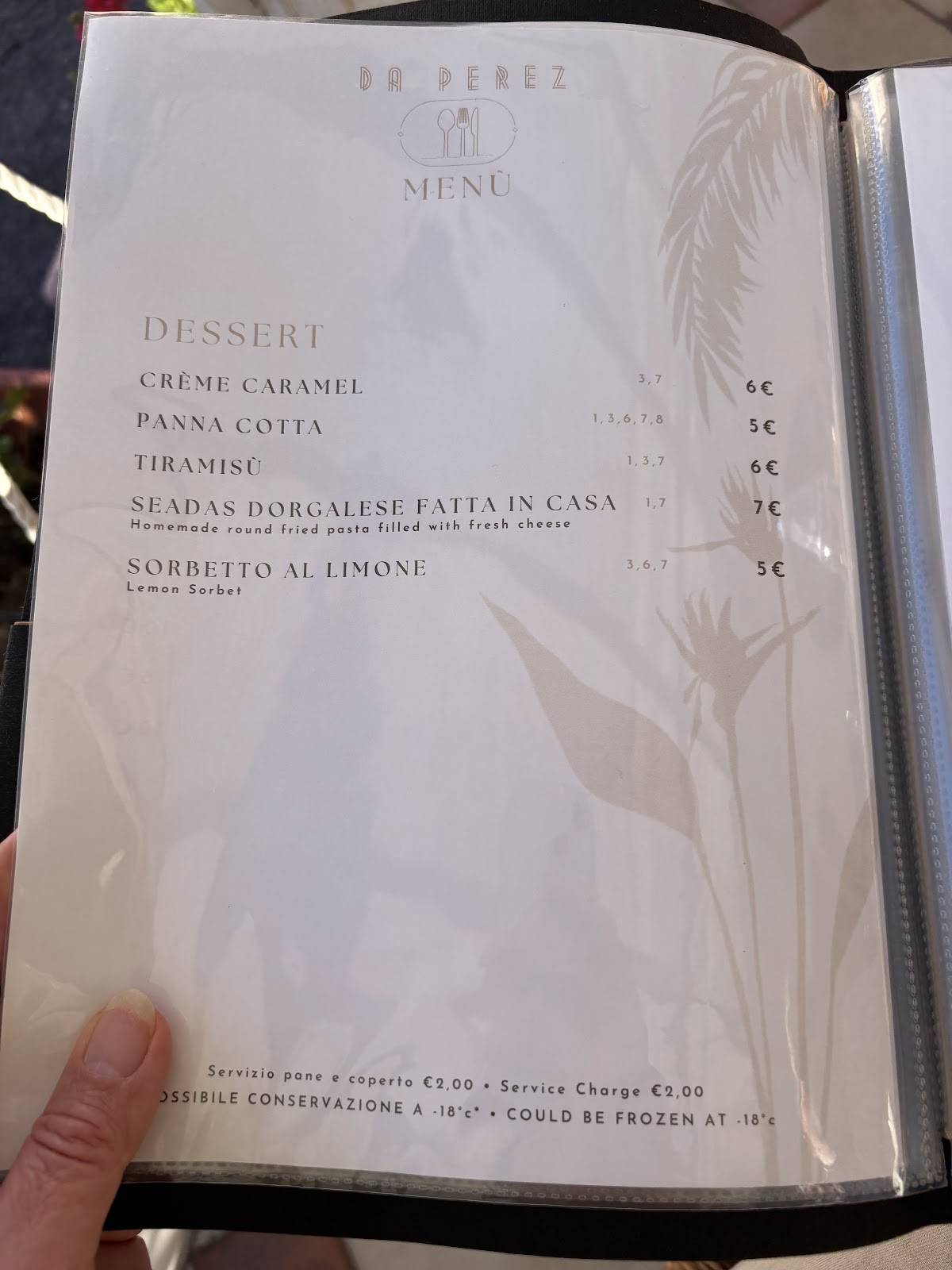 Menu di DaPerez 