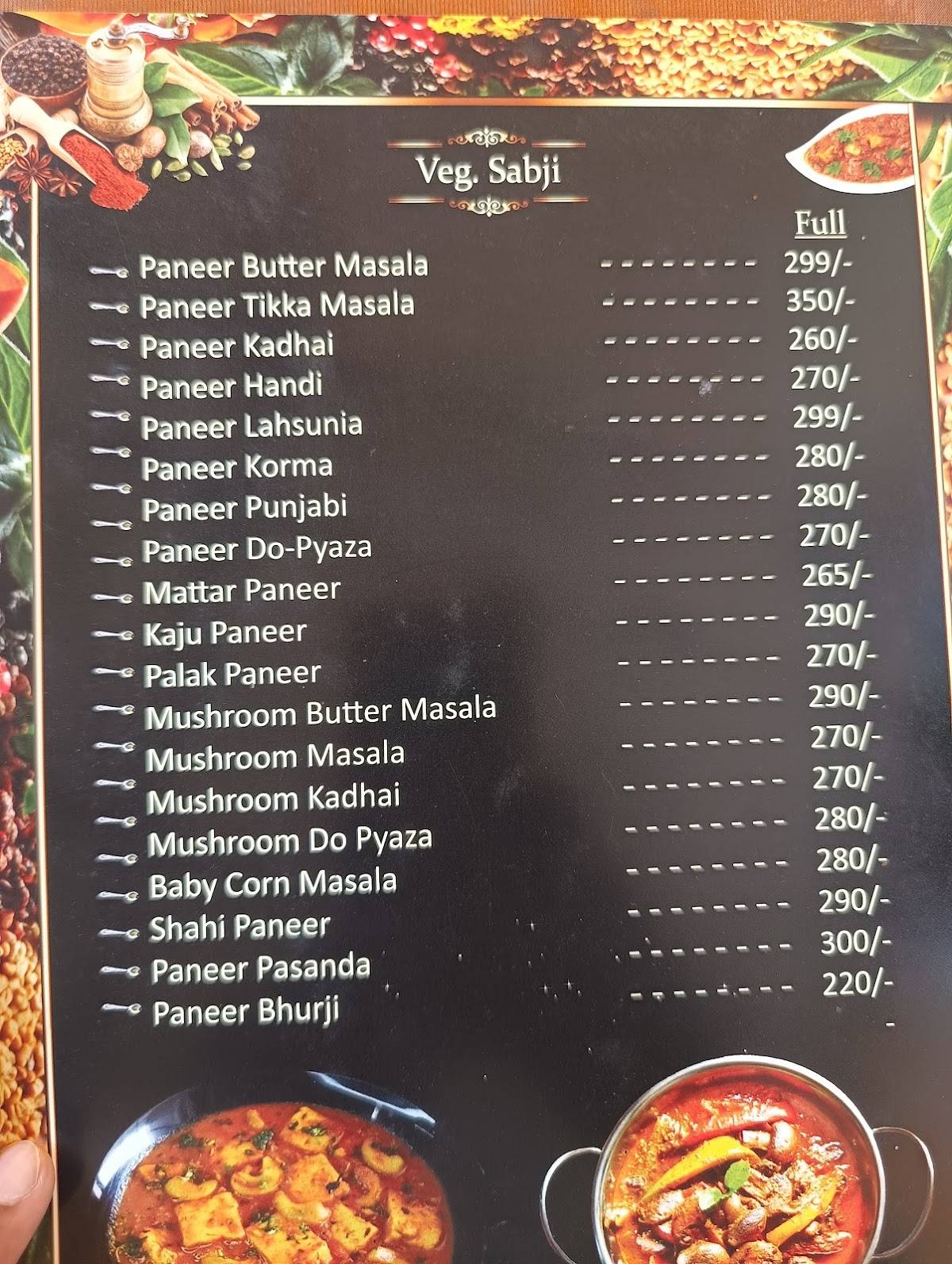 Dalchini restaurant menu