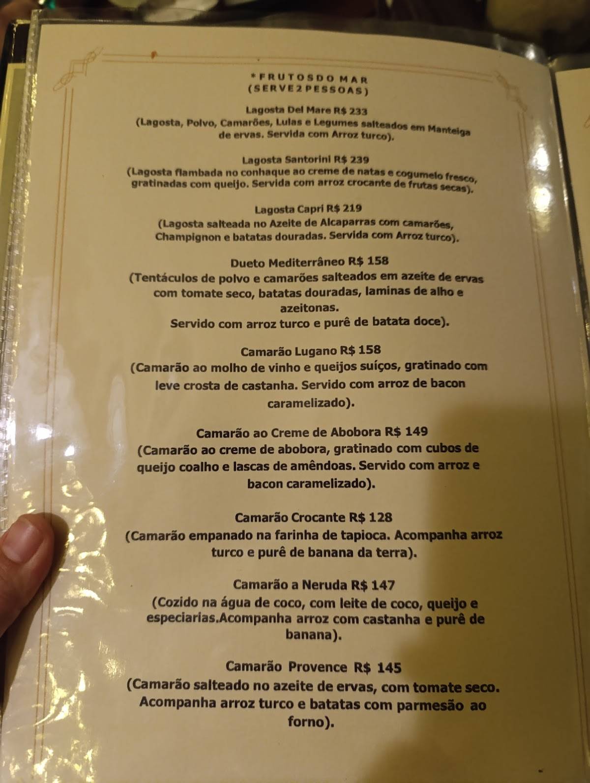Del Mare cardápio