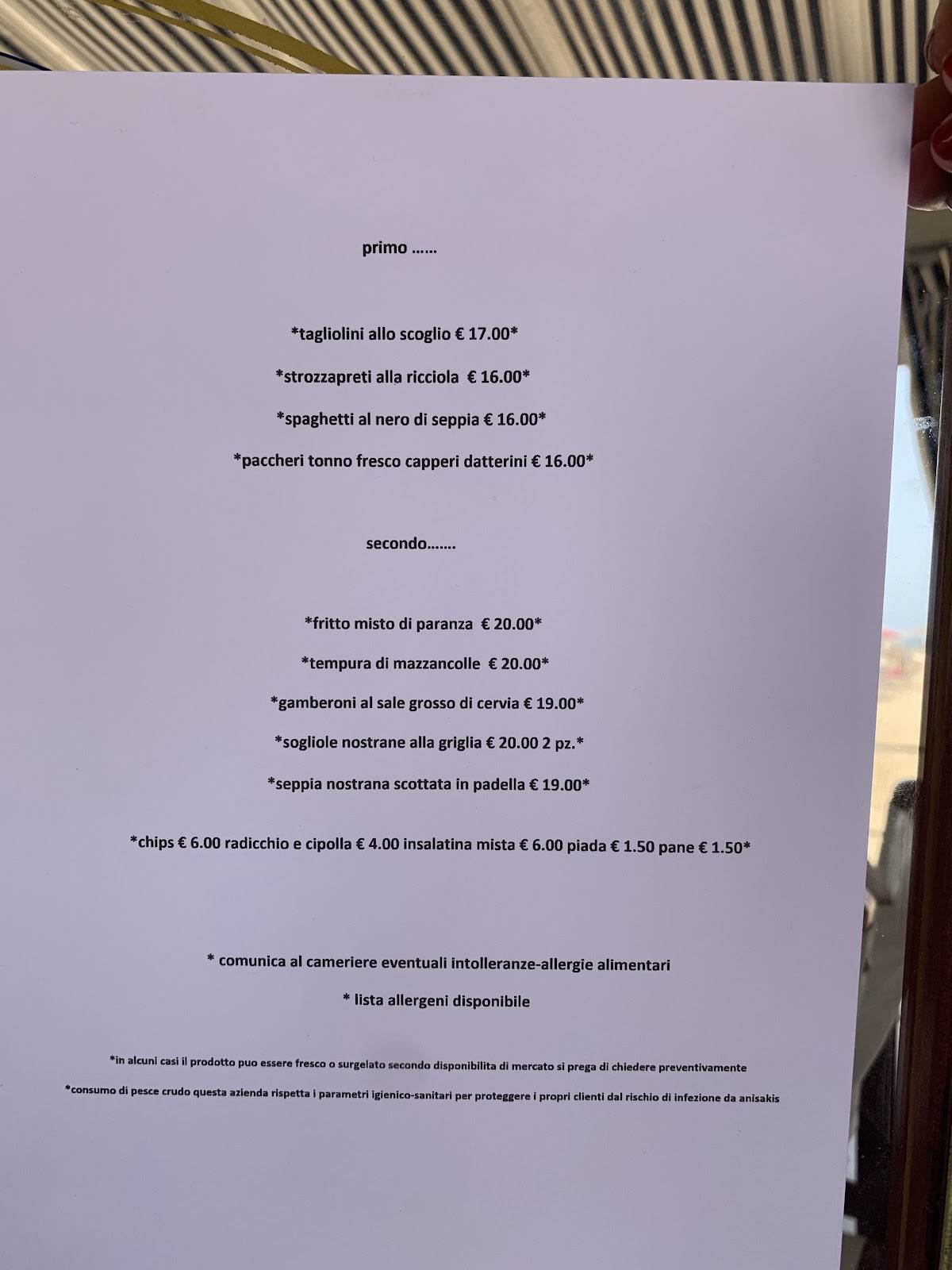 Menu di DelFino 