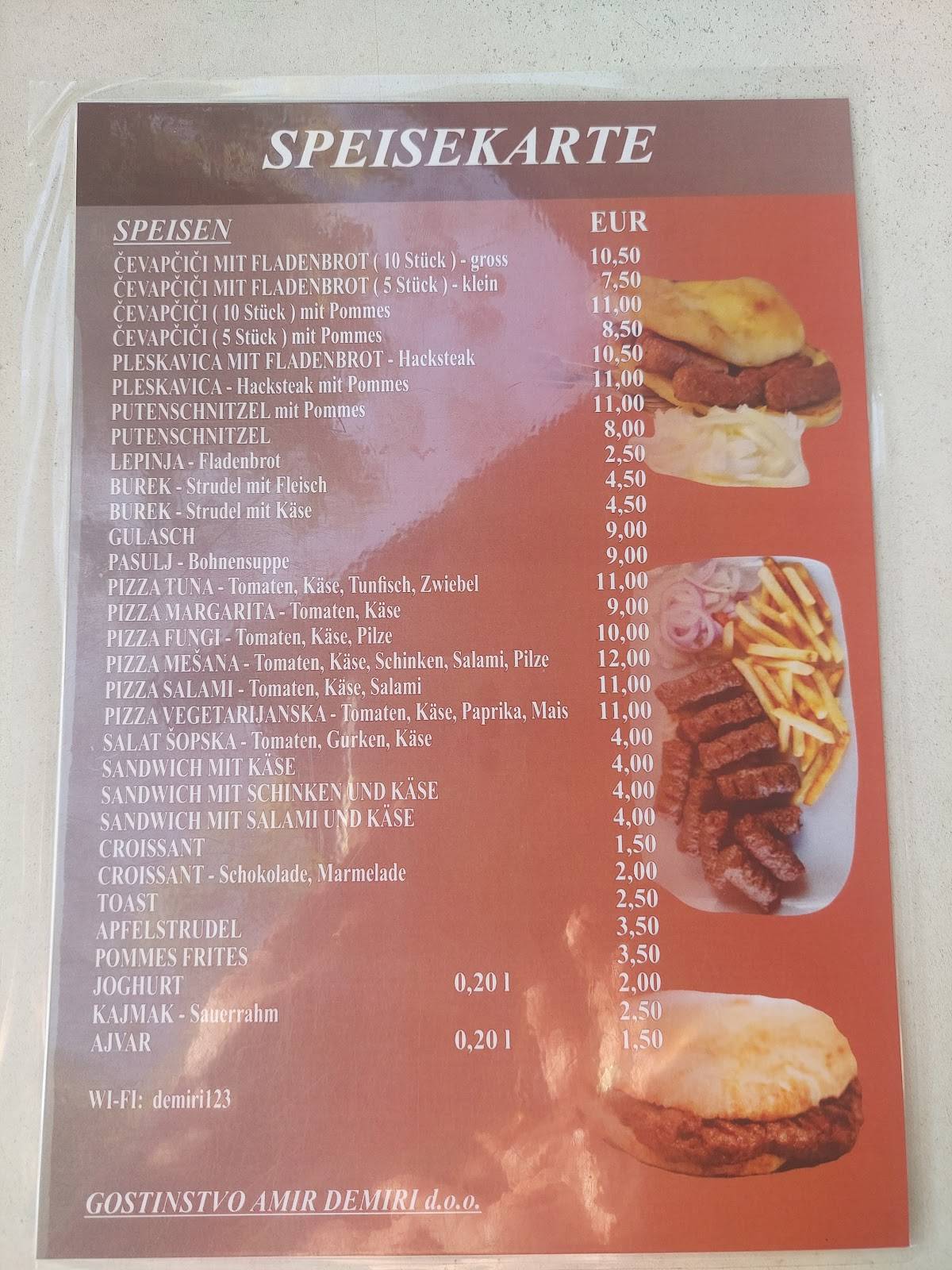 Menu di Demiri Restaurant 