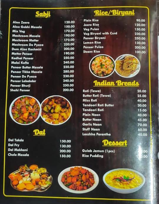 Desi Zaika Cafe & Restaurant menu