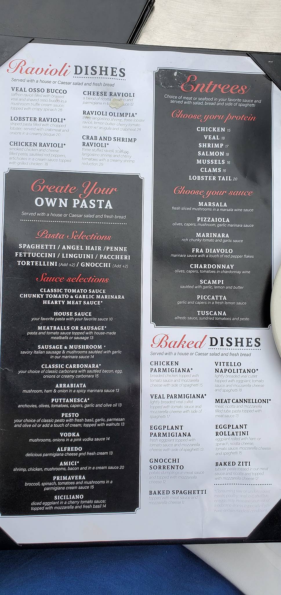 Menu at Di Lisio's Italian Restaurant, WinstonSalem