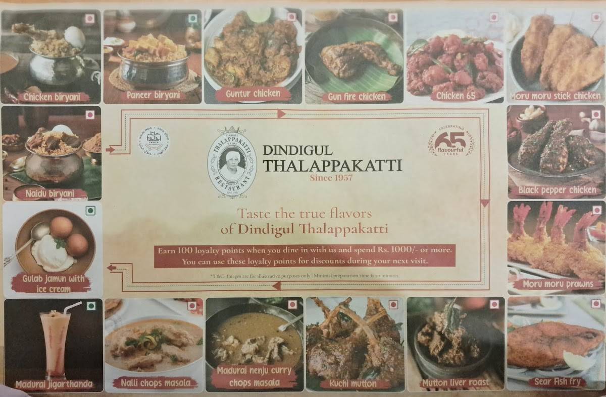 Dindigul Thalappakatti Ambattur menu