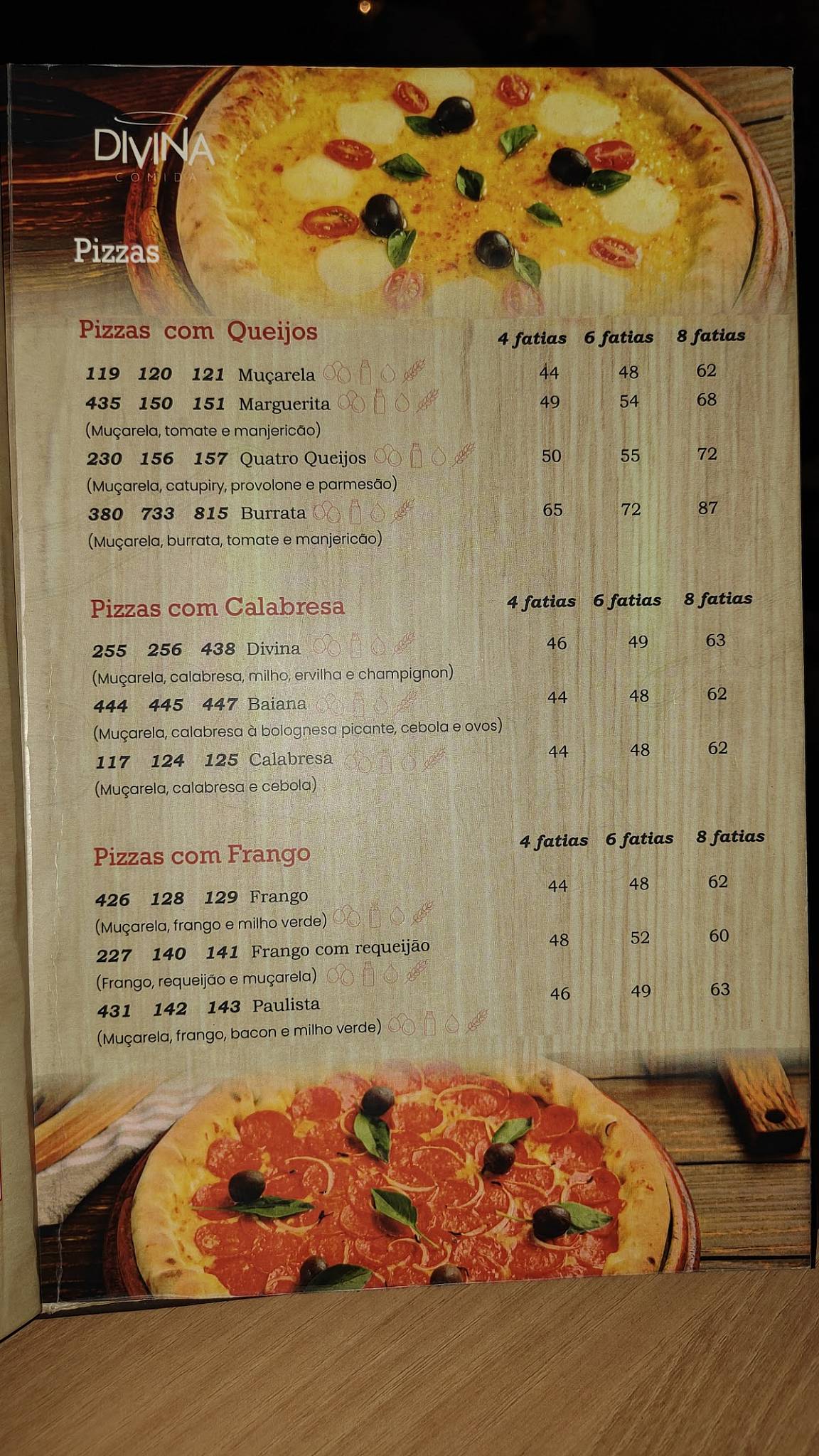 Divina Comida cardápio