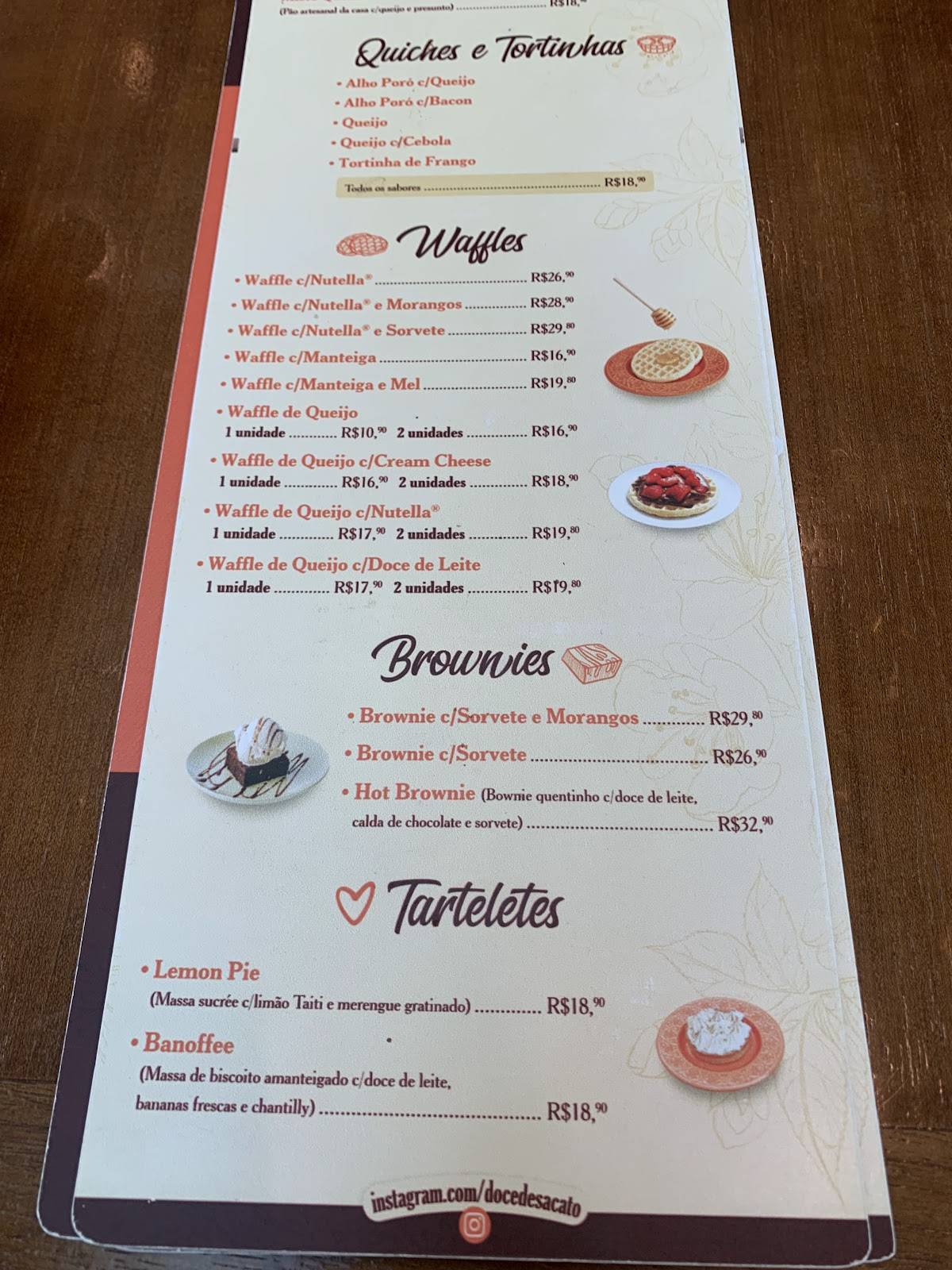 Doce Torta Desacato cardápio