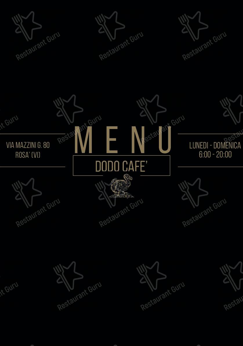 Menu per Dodo Cafè Pasticceria self-service