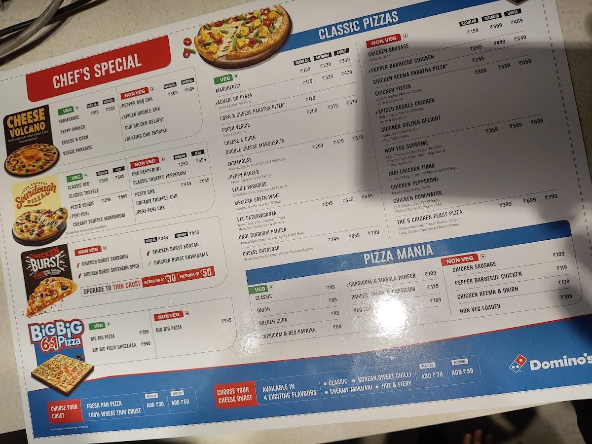 Domino's Pizza Block B, Kalyani menu