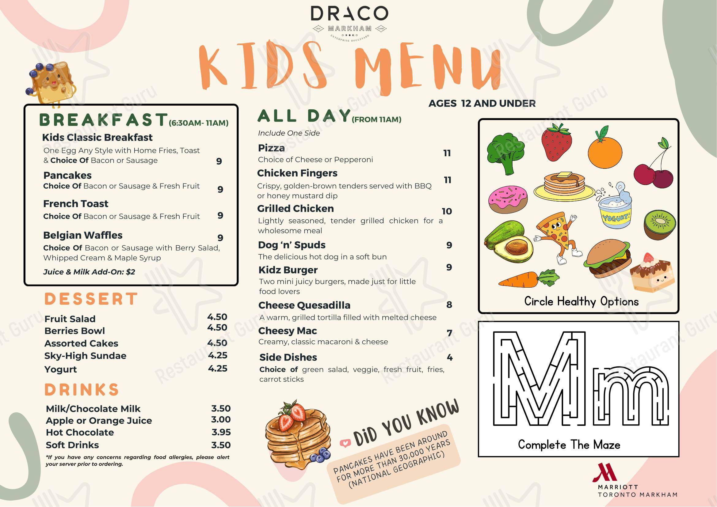 Menu pour Draco Markham - Коктейльная карта