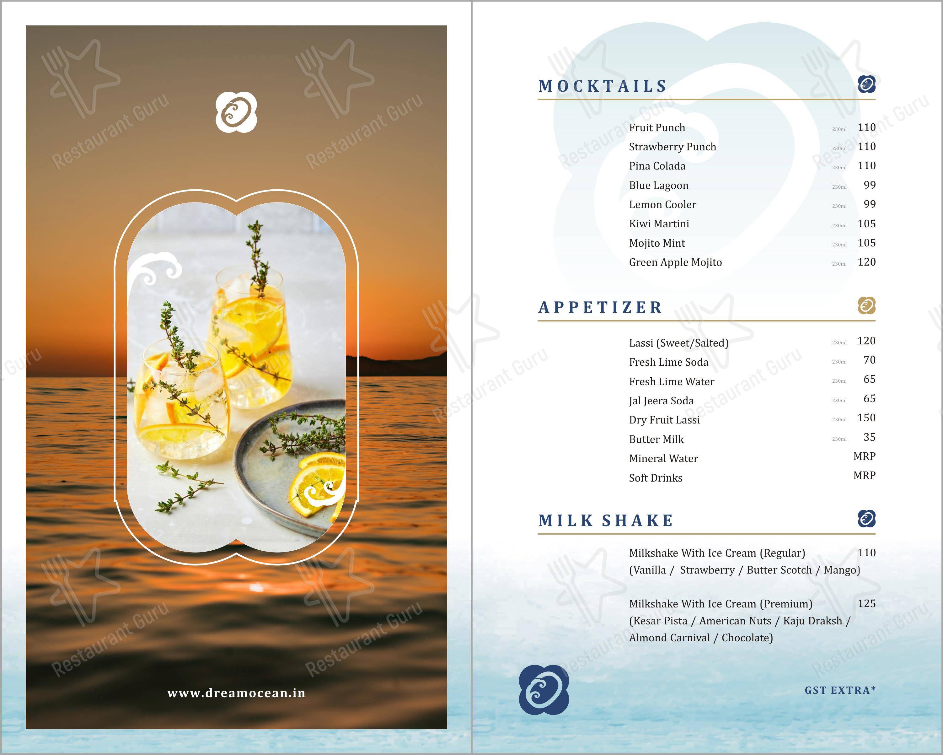 Dream Ocean banquet and restaurant - Menu