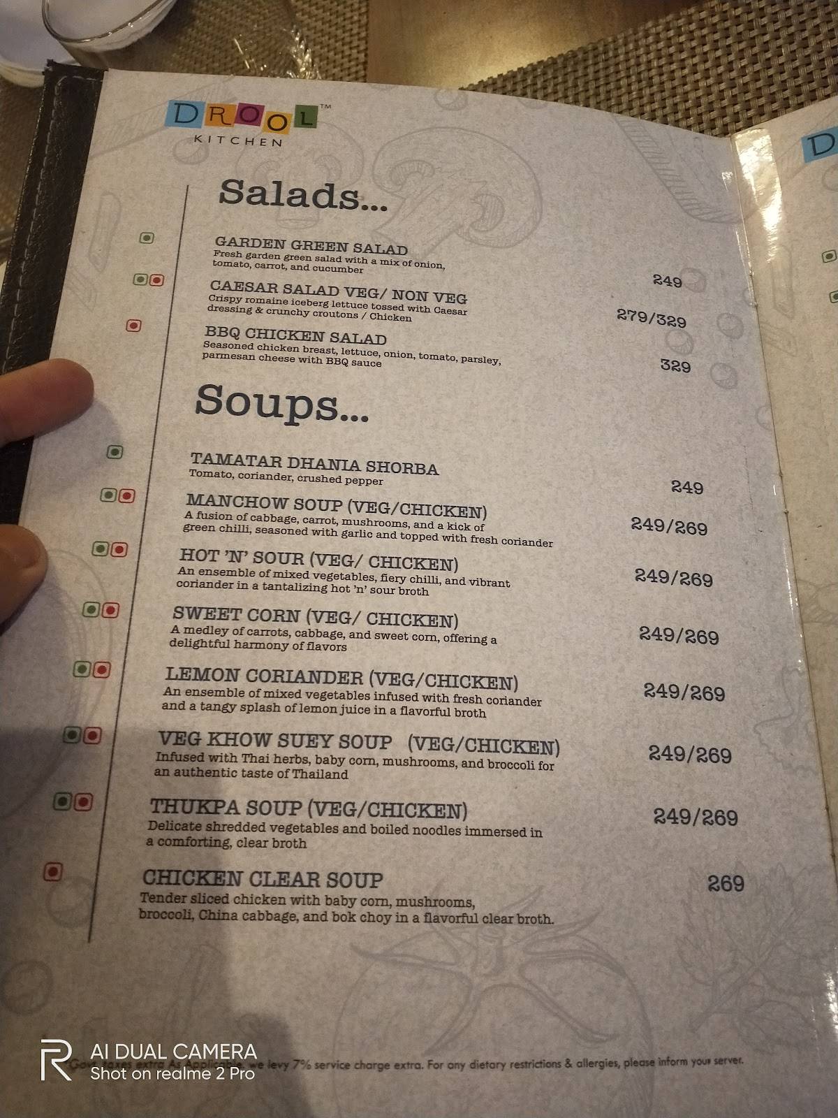 Drool Kitchen menu