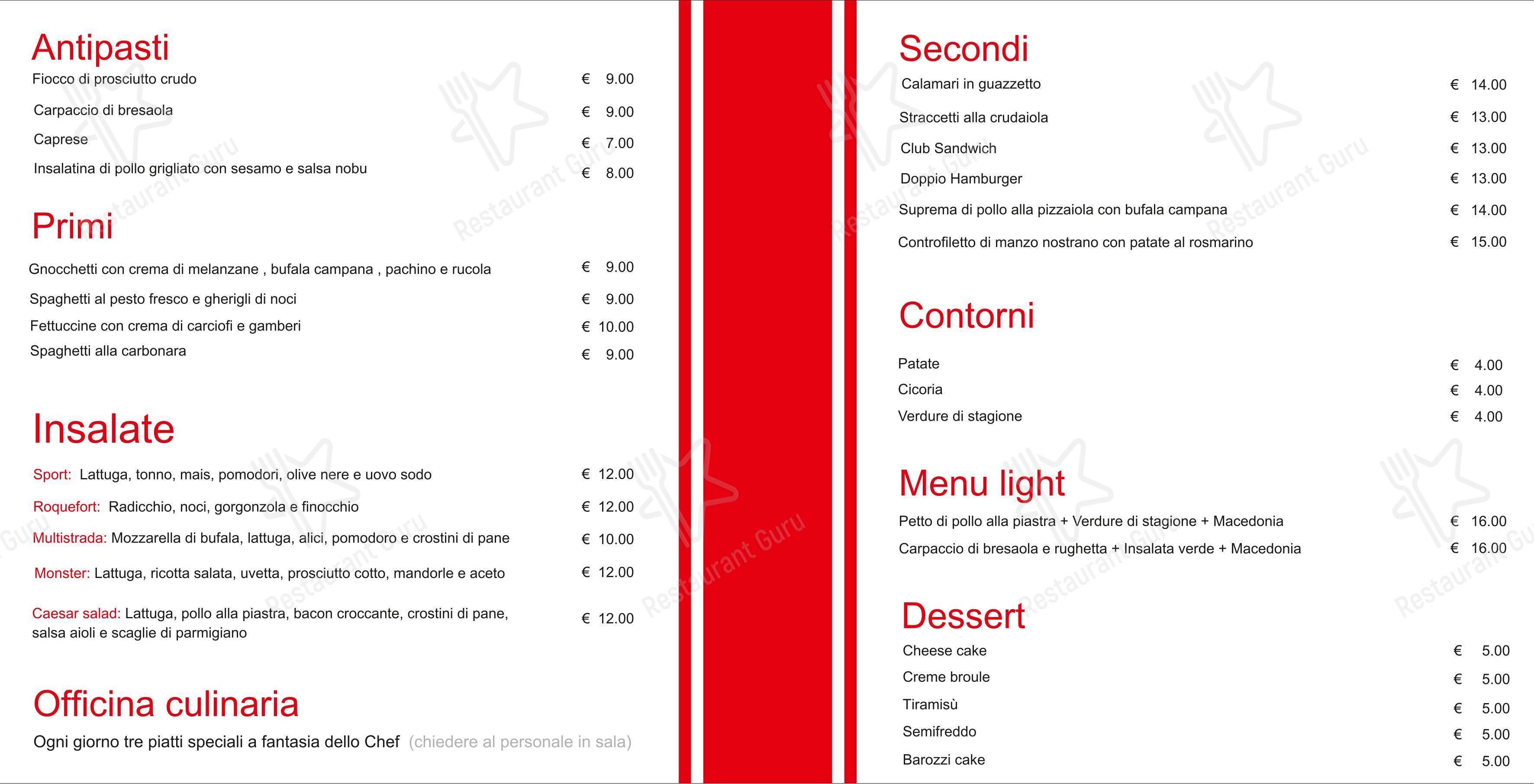 Menu per Ducati Caffè caffè bar