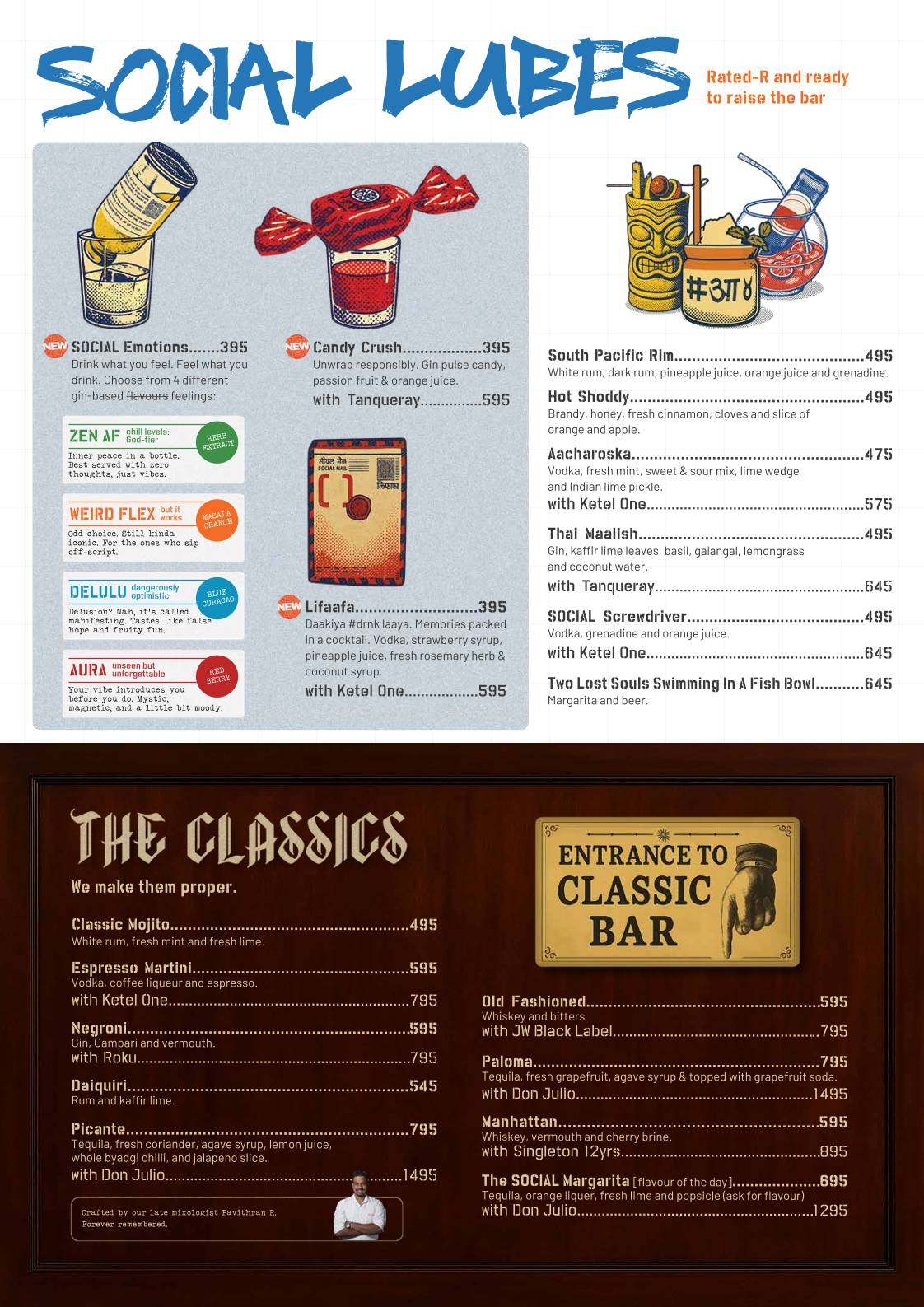 Dwarka Social menu