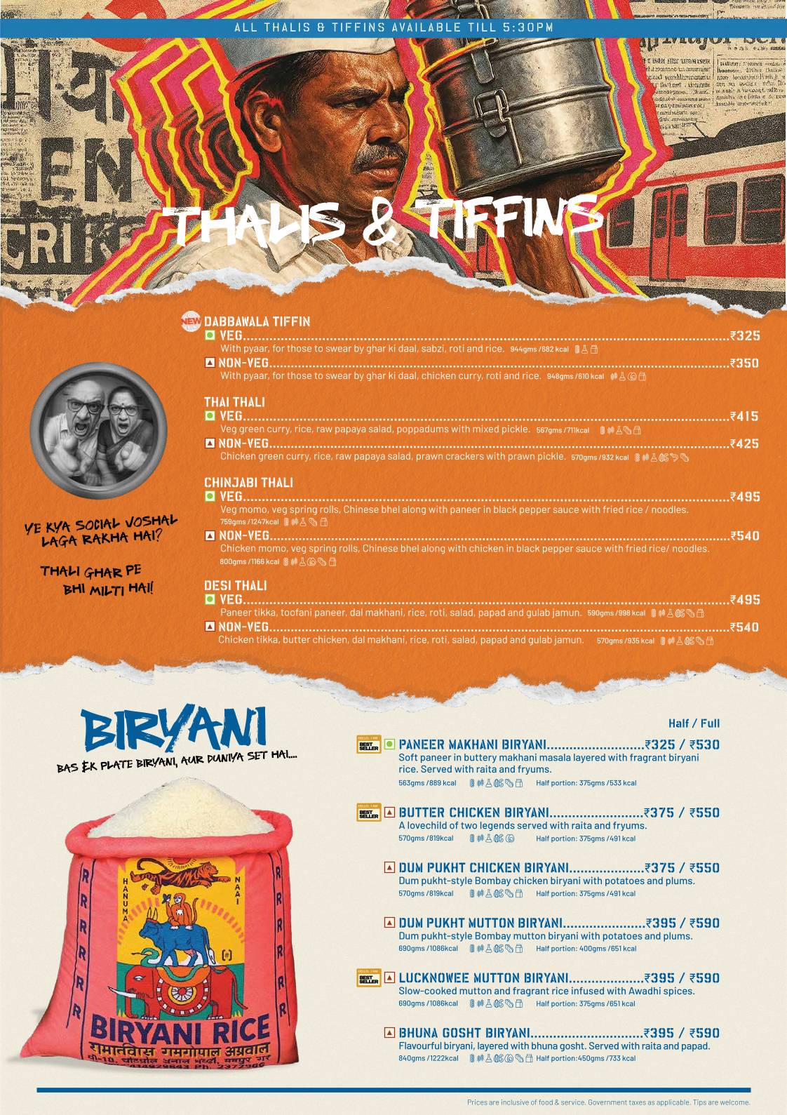 Dwarka Social menu