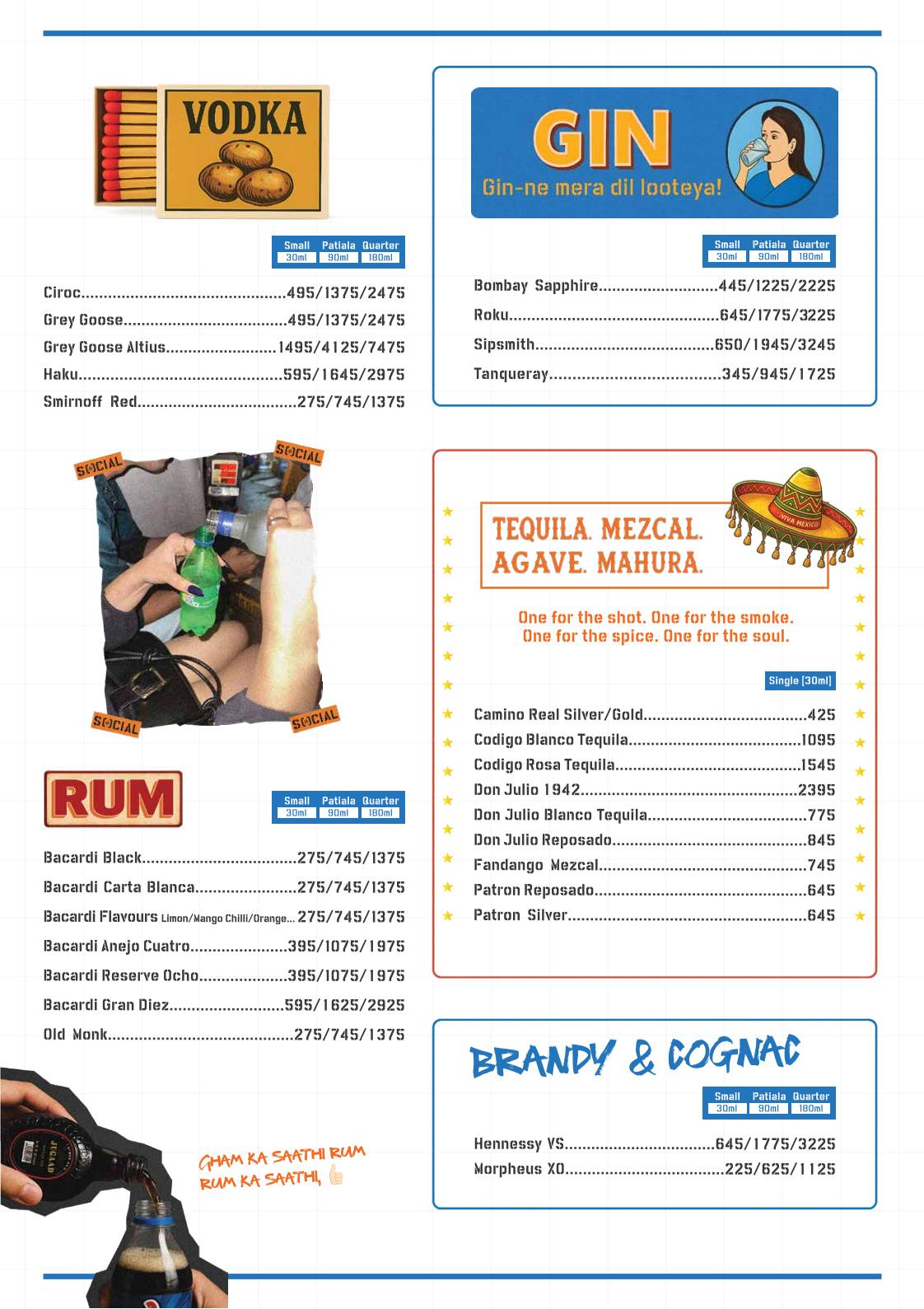 Dwarka Social menu