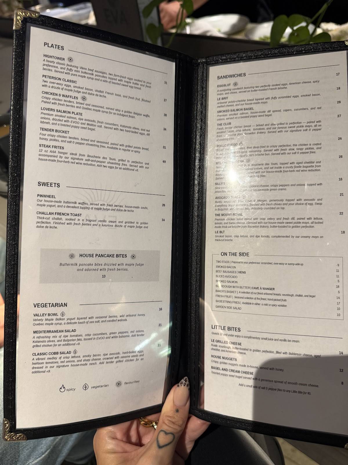 Menu de EVA's - Saint-Henri