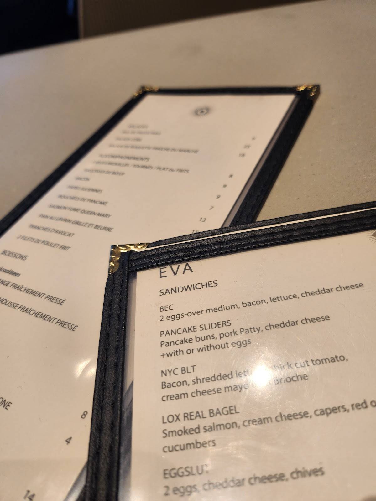 Menu de EVA's - Saint-Henri