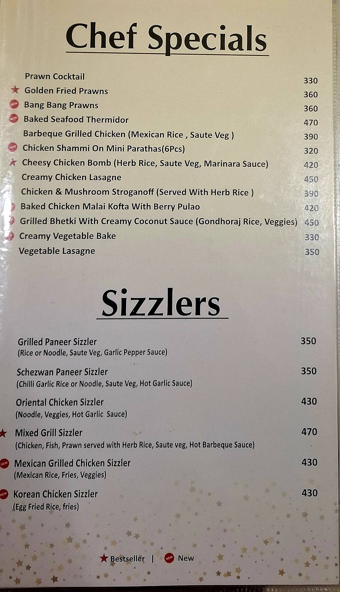 Eaterniaa menu