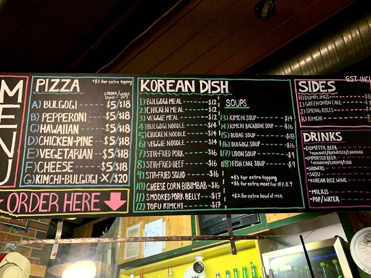 Menu at Steel Wheels pizzeria, Edmonton