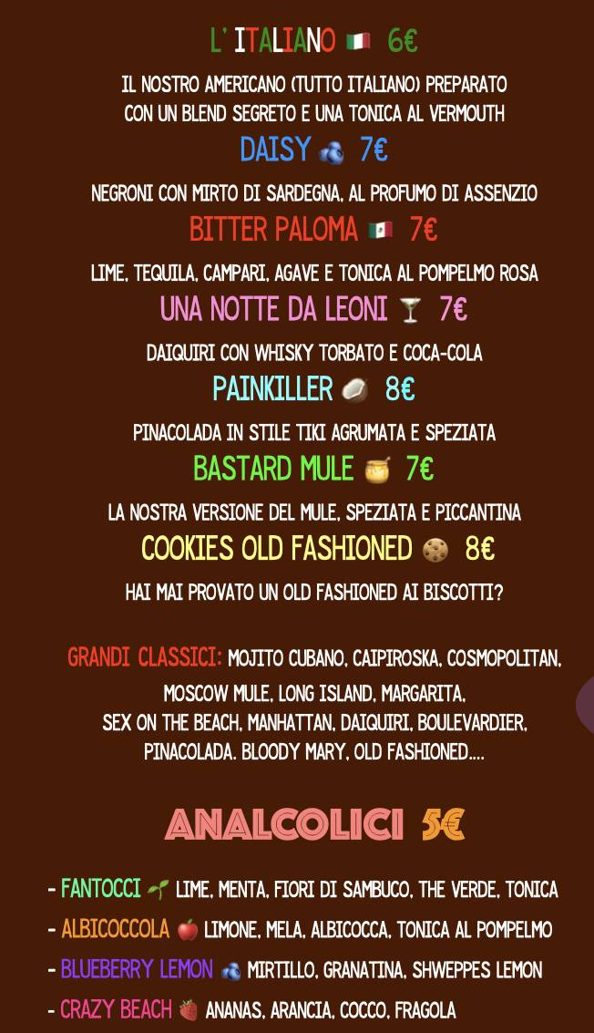 Menu di El Bàcaro 